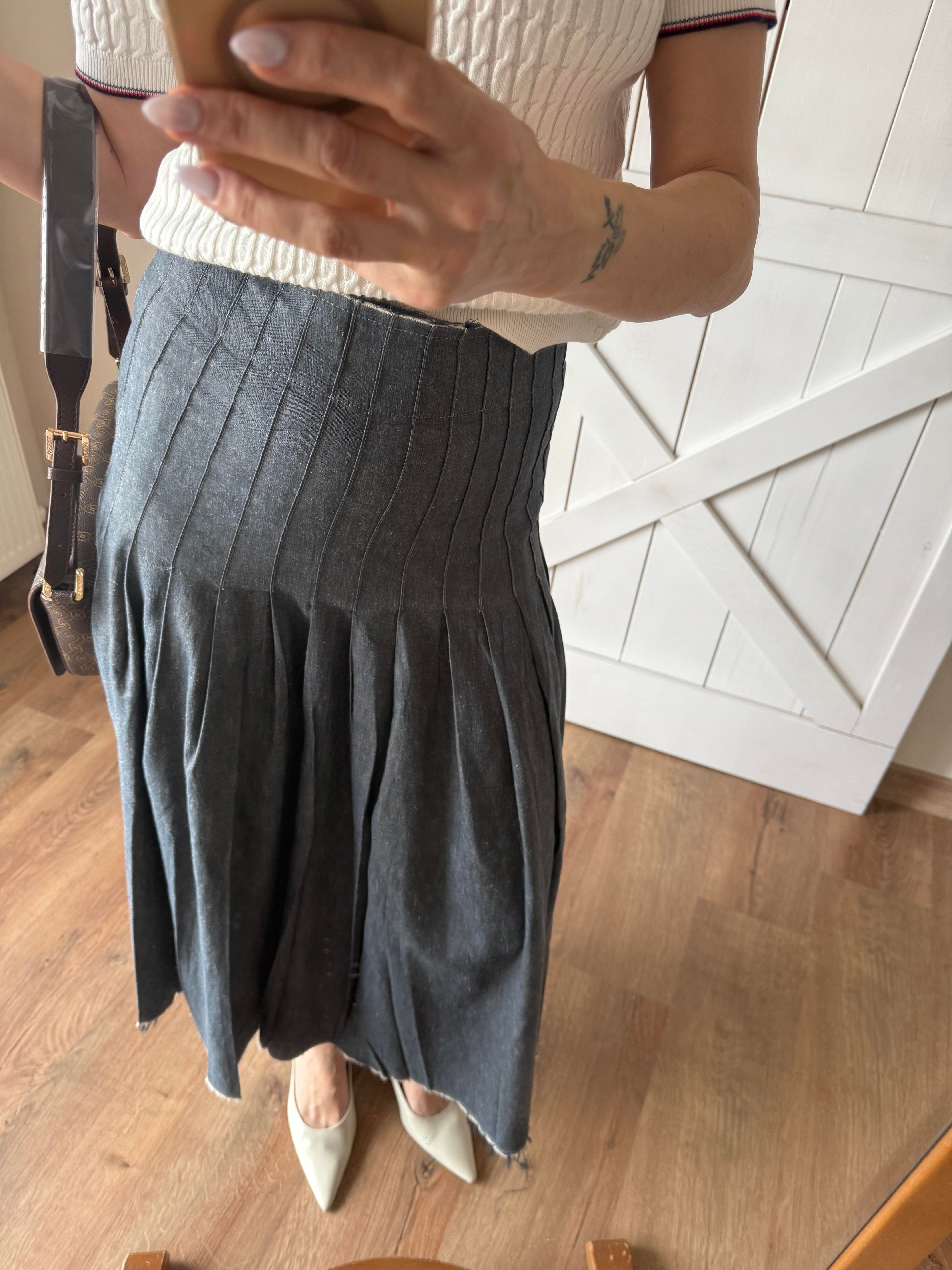 Pis Dikişli Pileli Etek