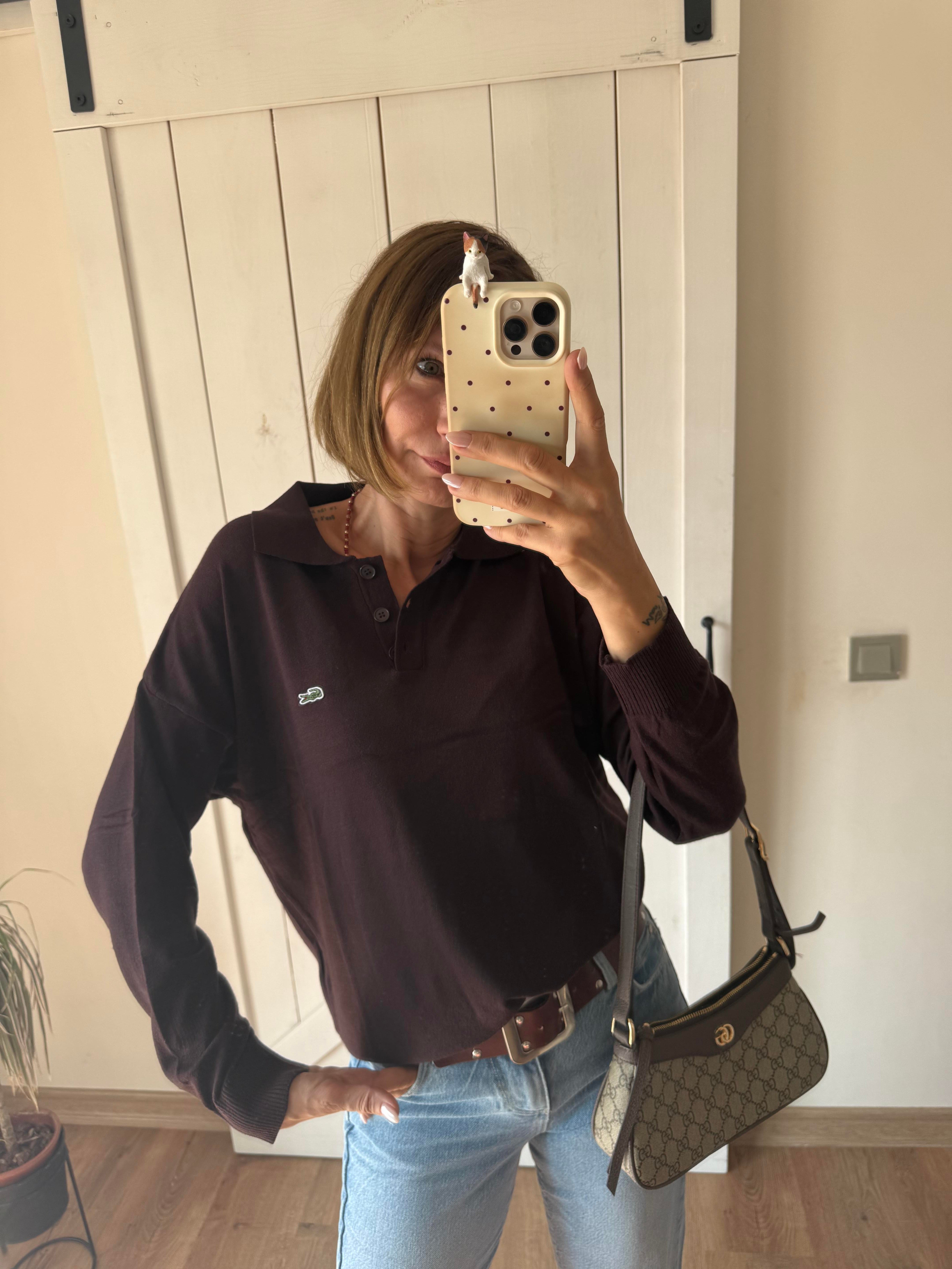 Polo Yaka Acıkahve Lcs Triko