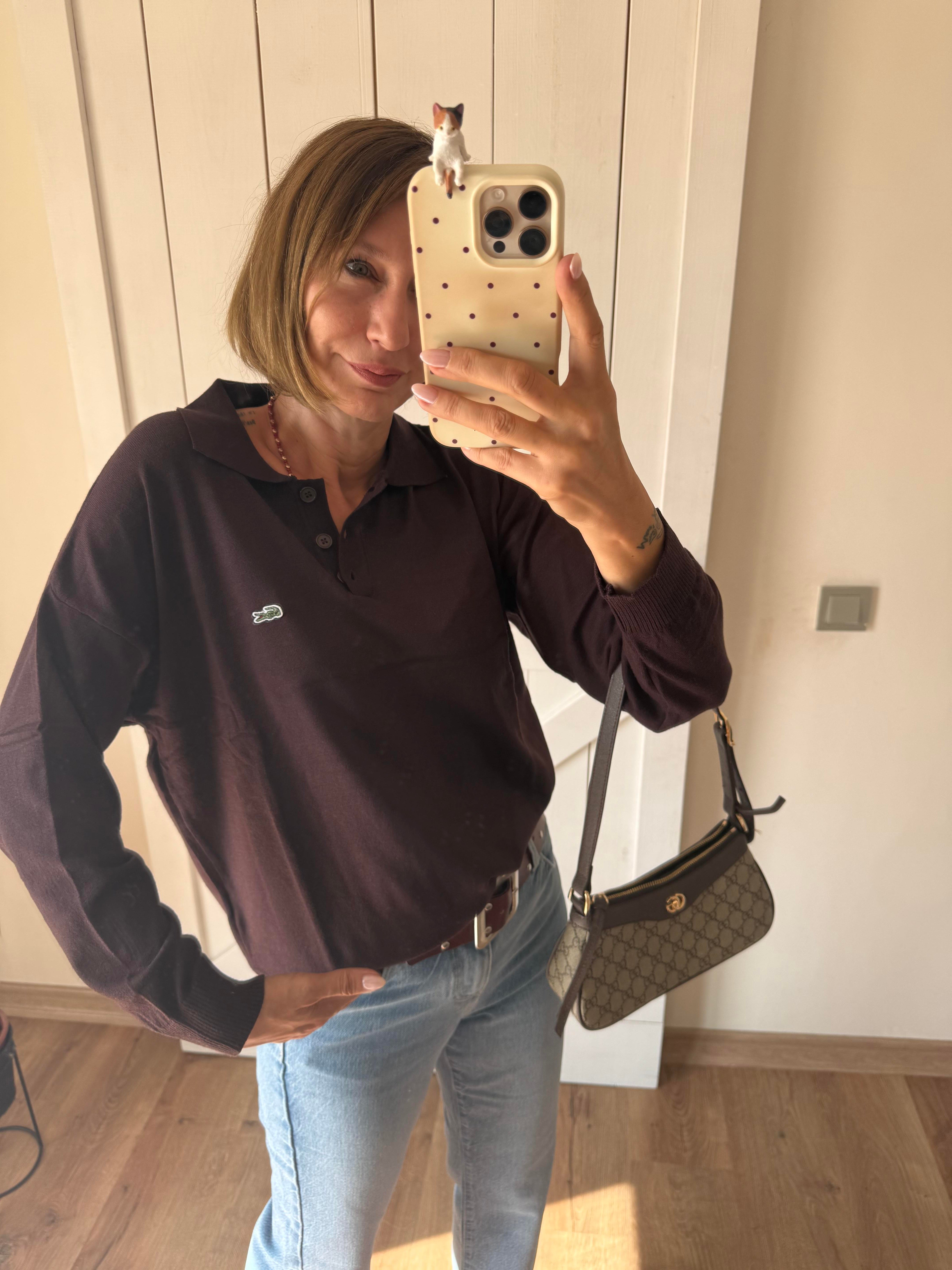 Polo Yaka Acıkahve Lcs Triko