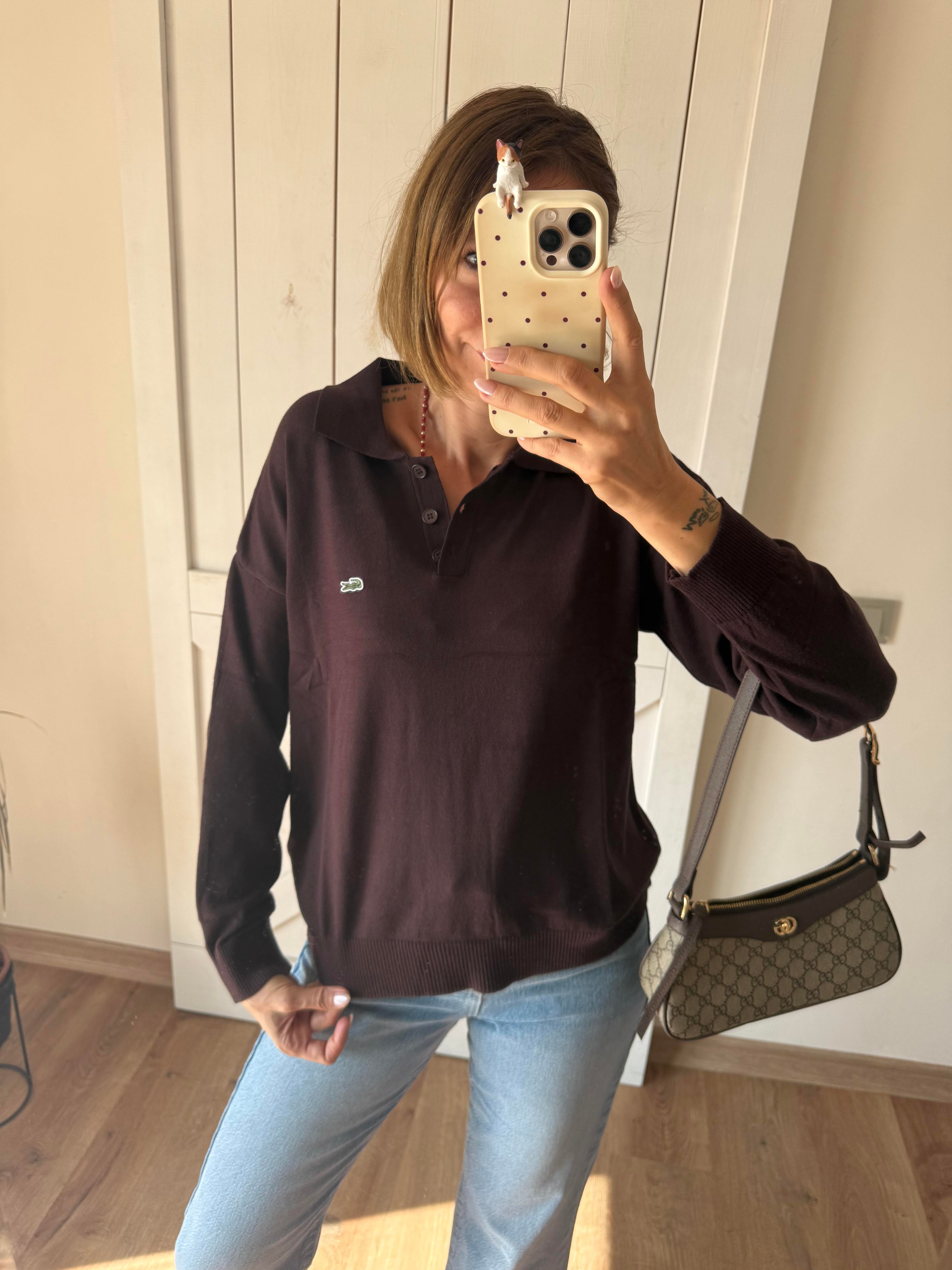 Polo Yaka Acıkahve Lcs Triko