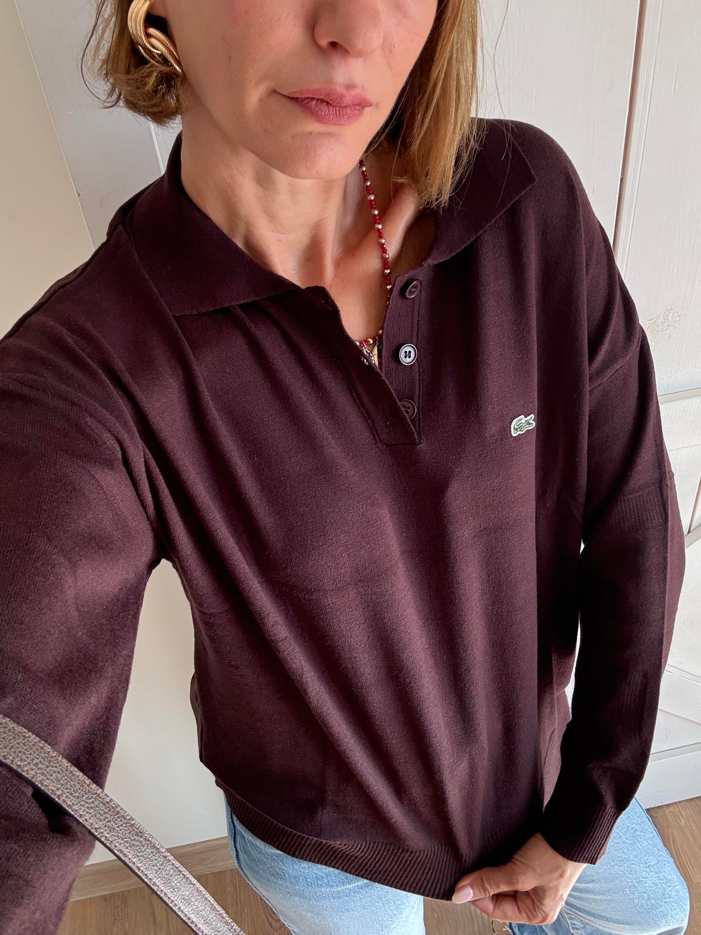 Polo Yaka Acıkahve Lcs Triko