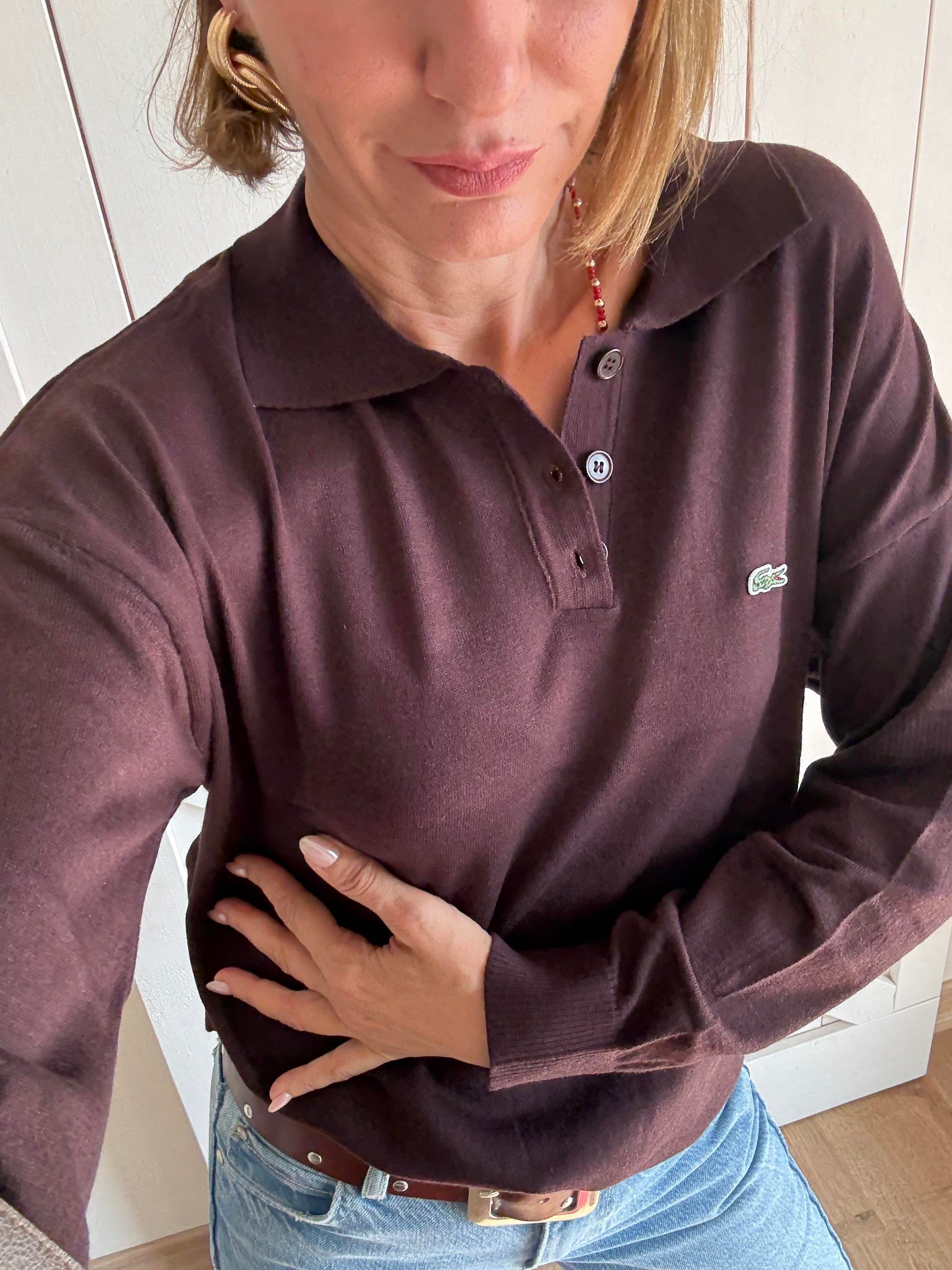 Polo Yaka Acıkahve Lcs Triko