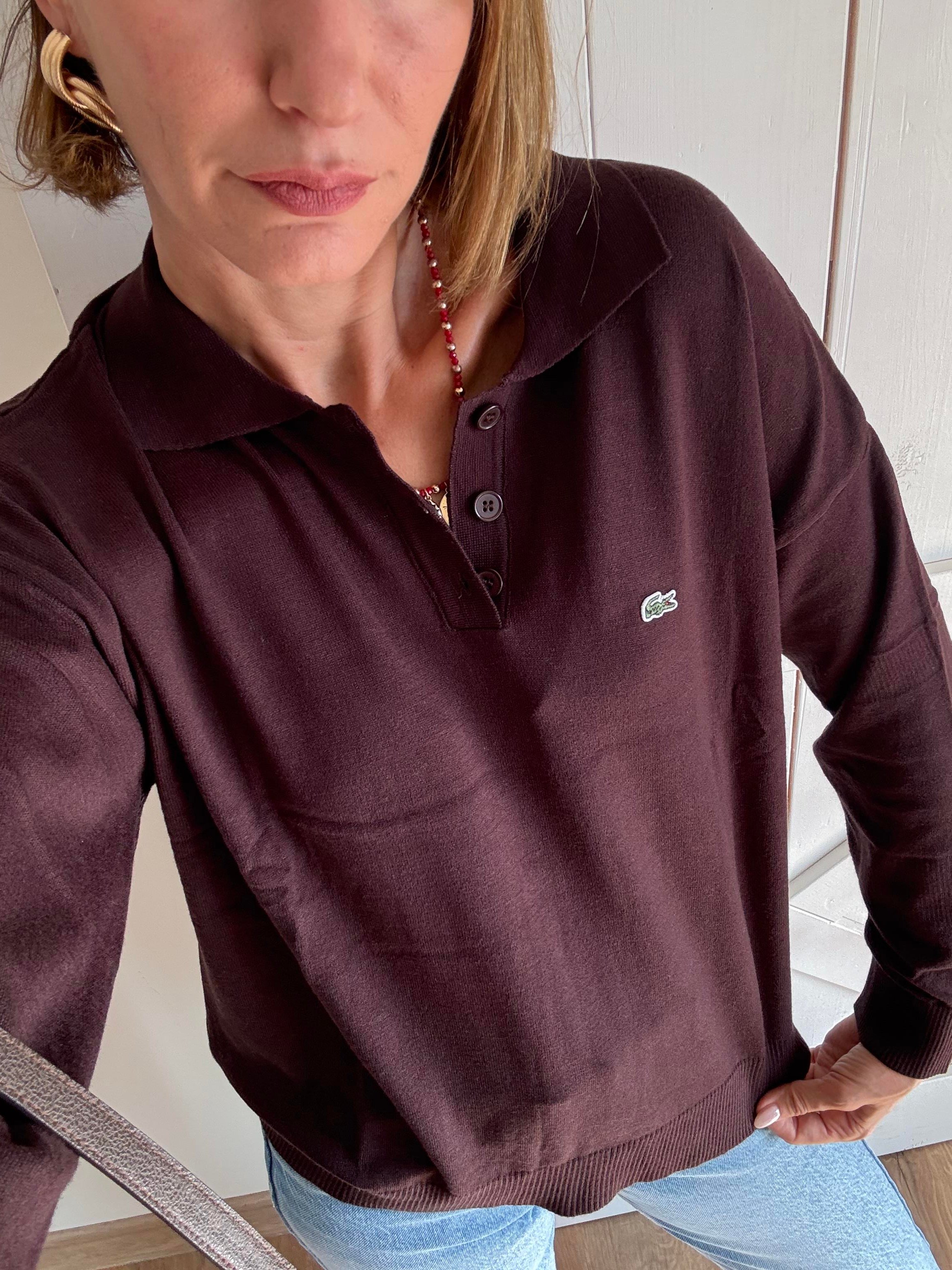 Polo Yaka Acıkahve Lcs Triko