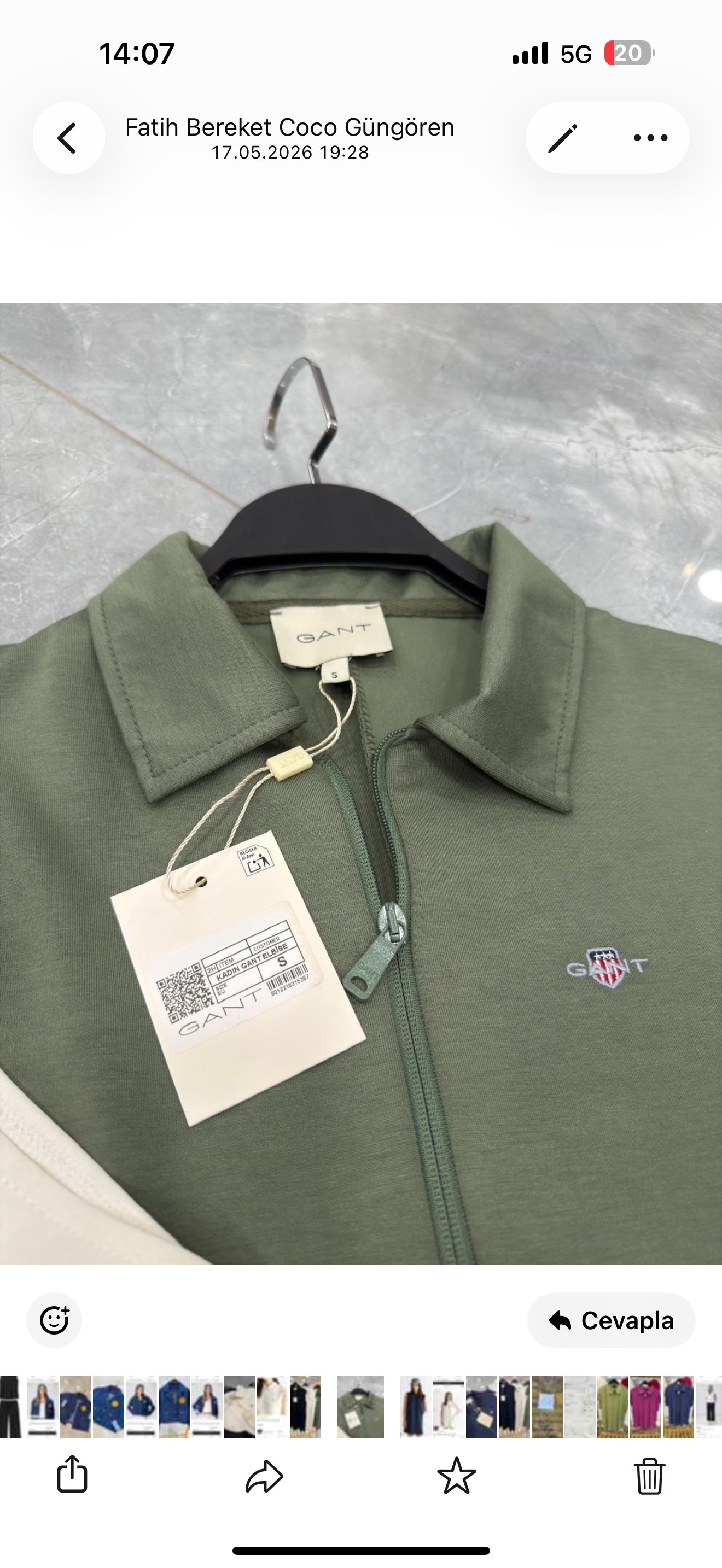 Polo Yaka Haki  Fermuarlı Elbise