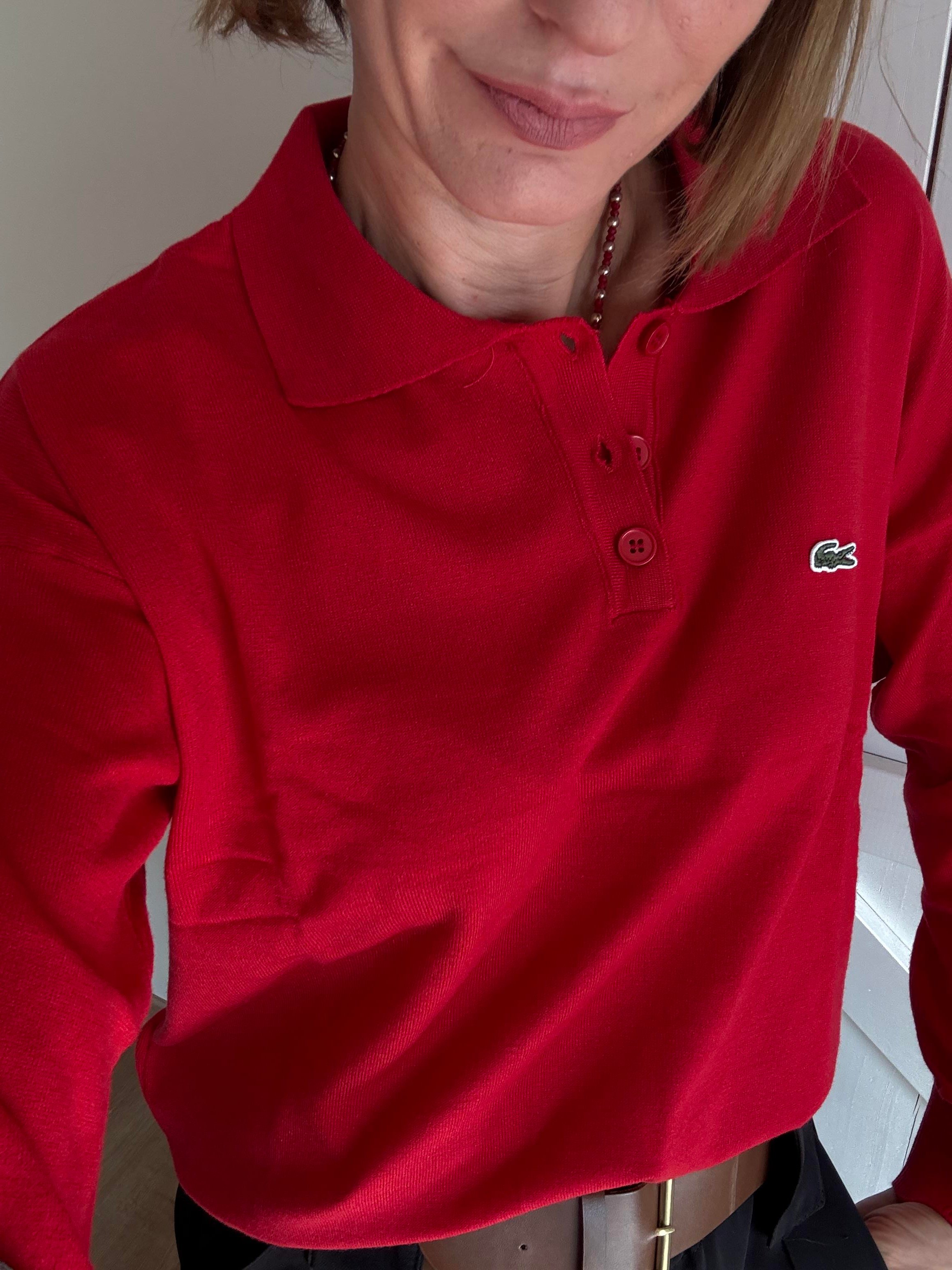 Polo Yaka Kırmızı Lcs Triko