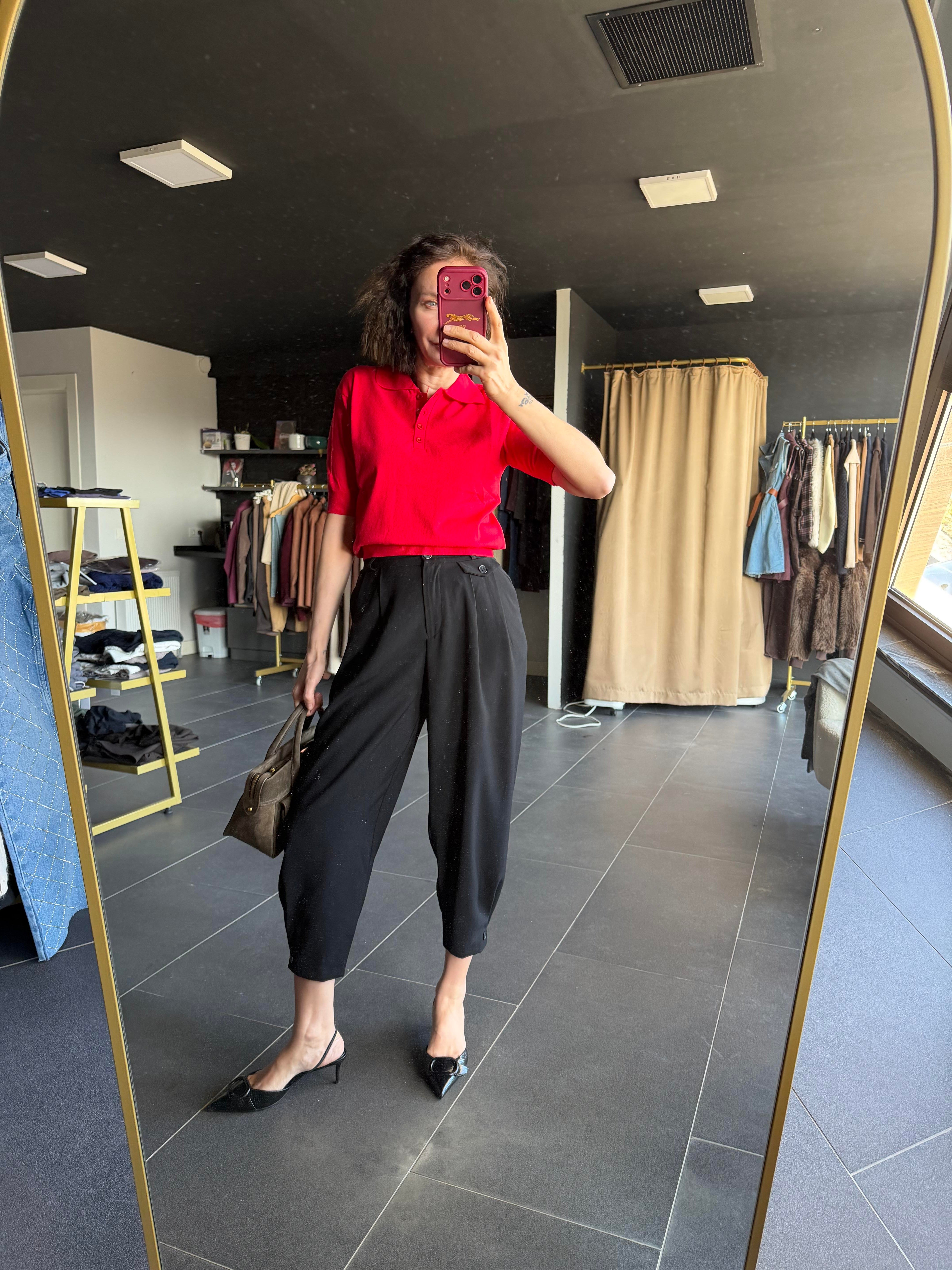 Polo Yaka Kırmızı Massi Triko