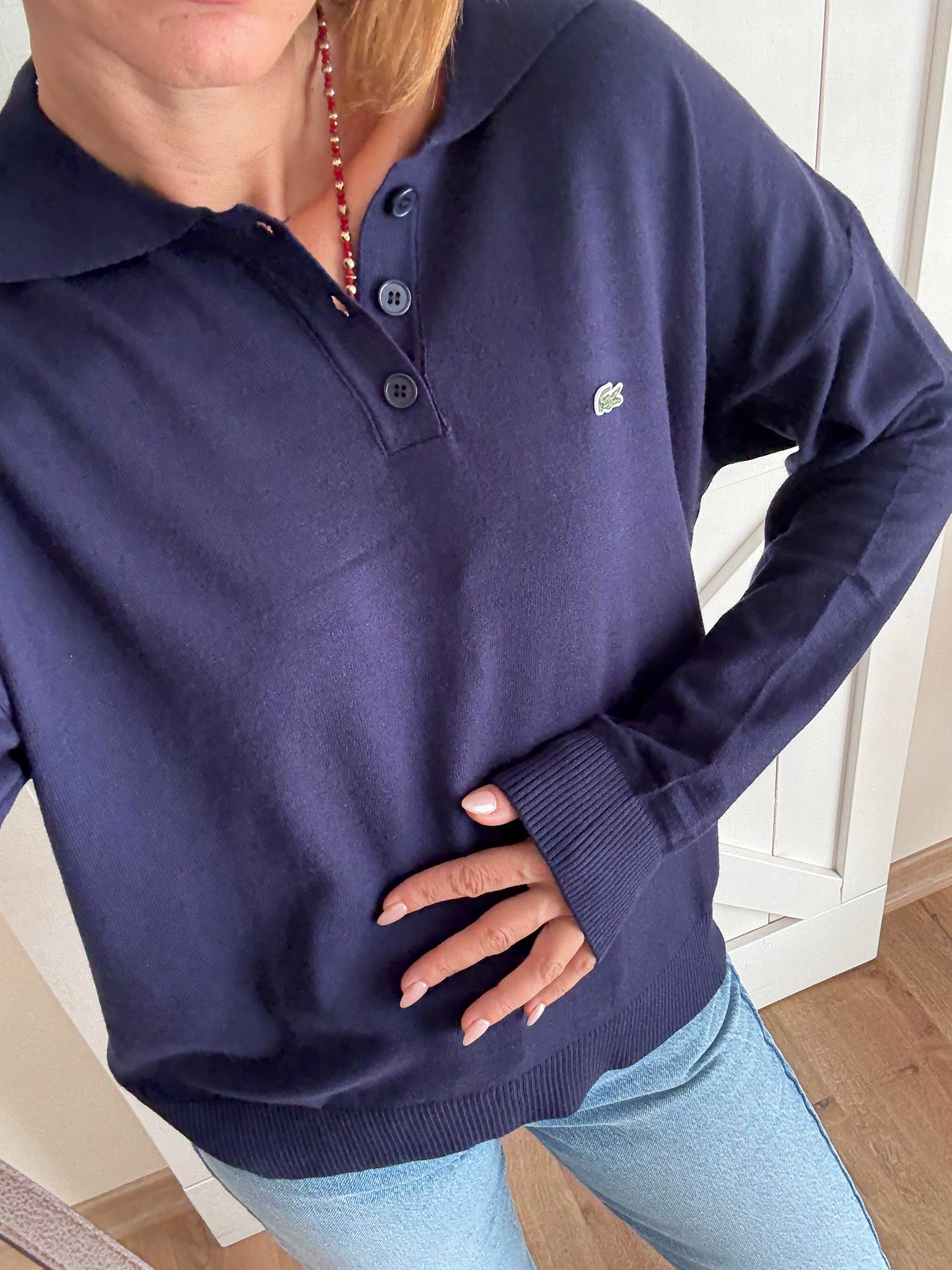 Polo Yaka Lacivert Lcs Triko