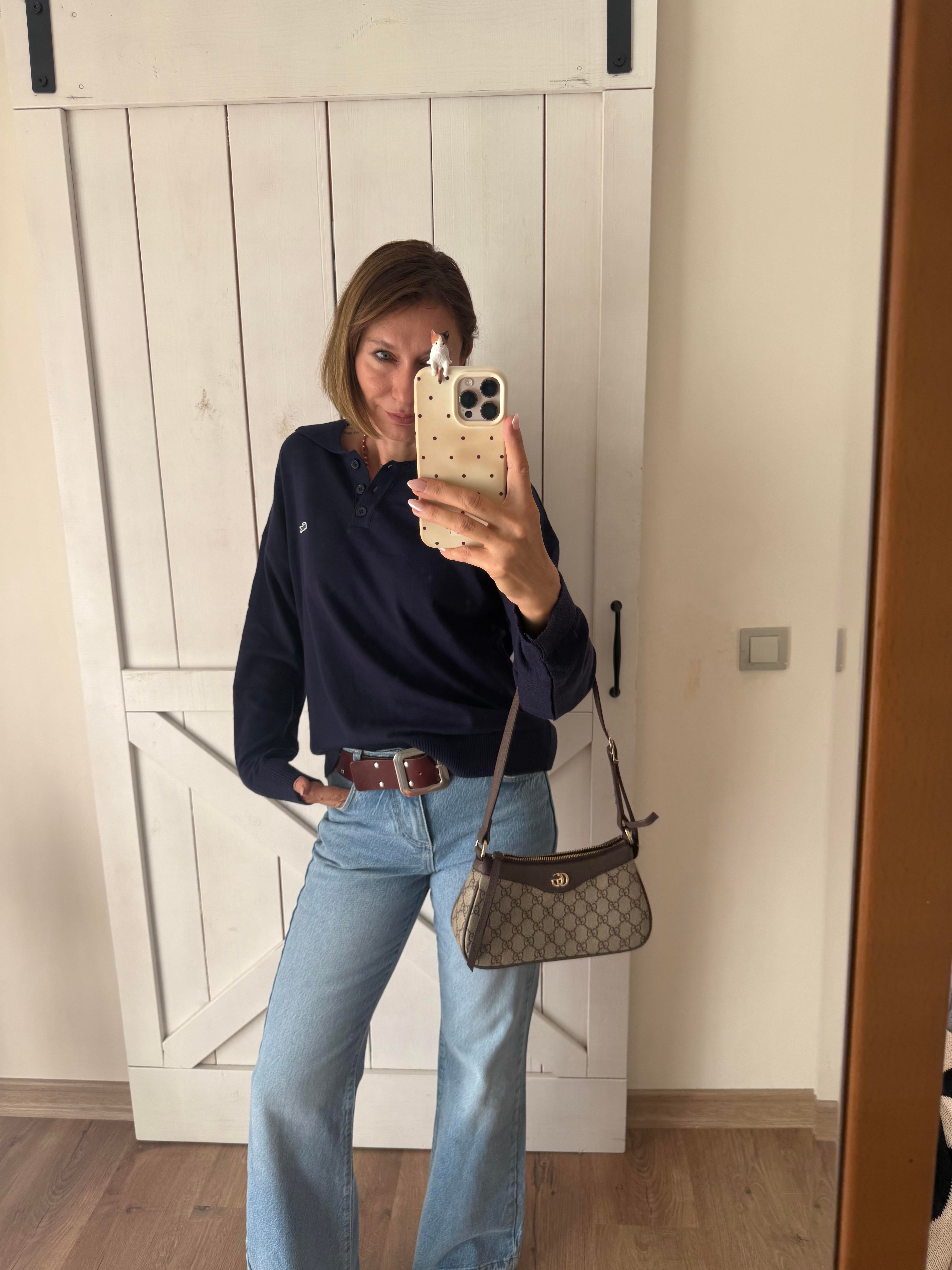 Polo Yaka Lacivert Lcs Triko