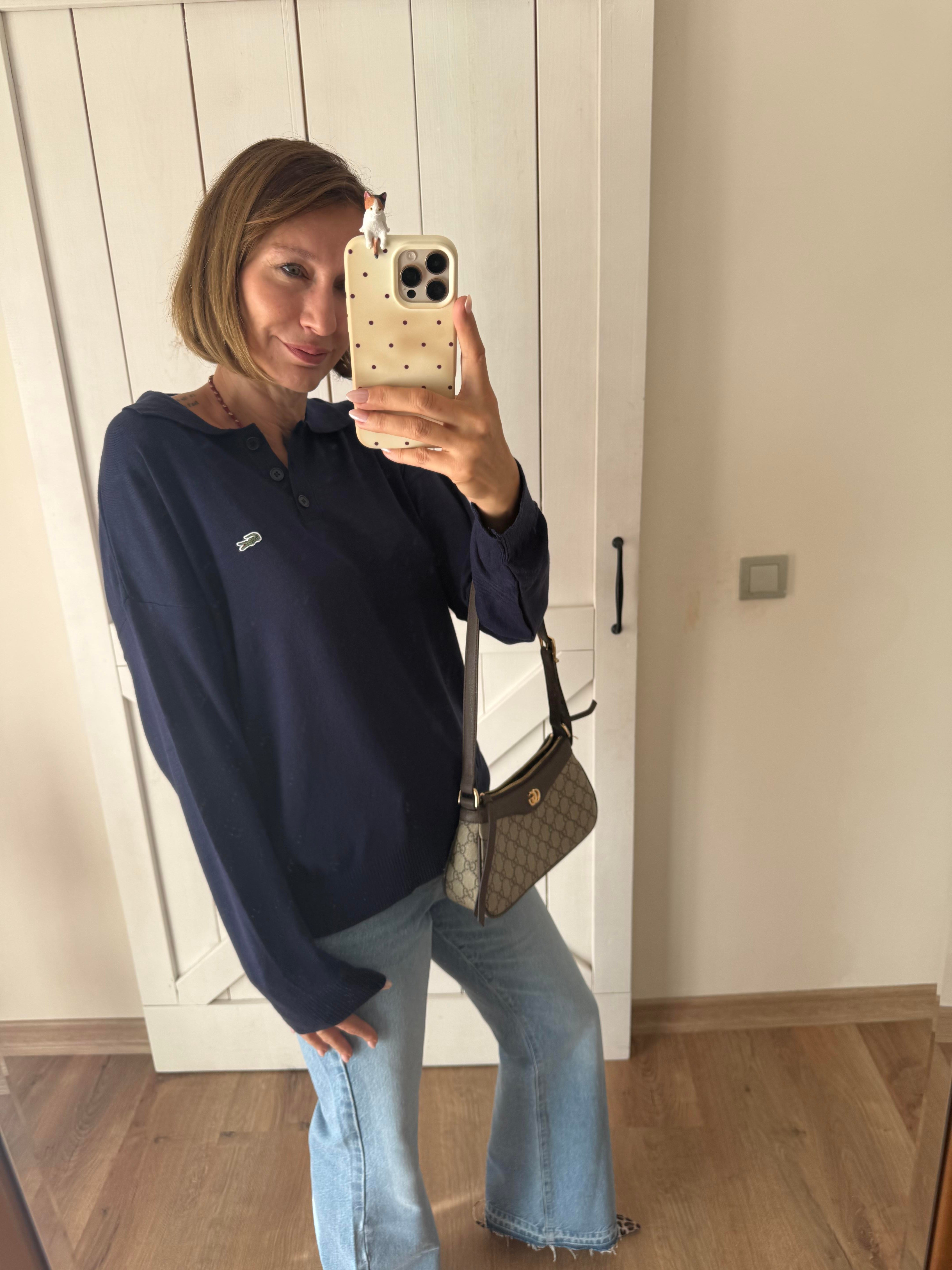 Polo Yaka Lacivert Lcs Triko