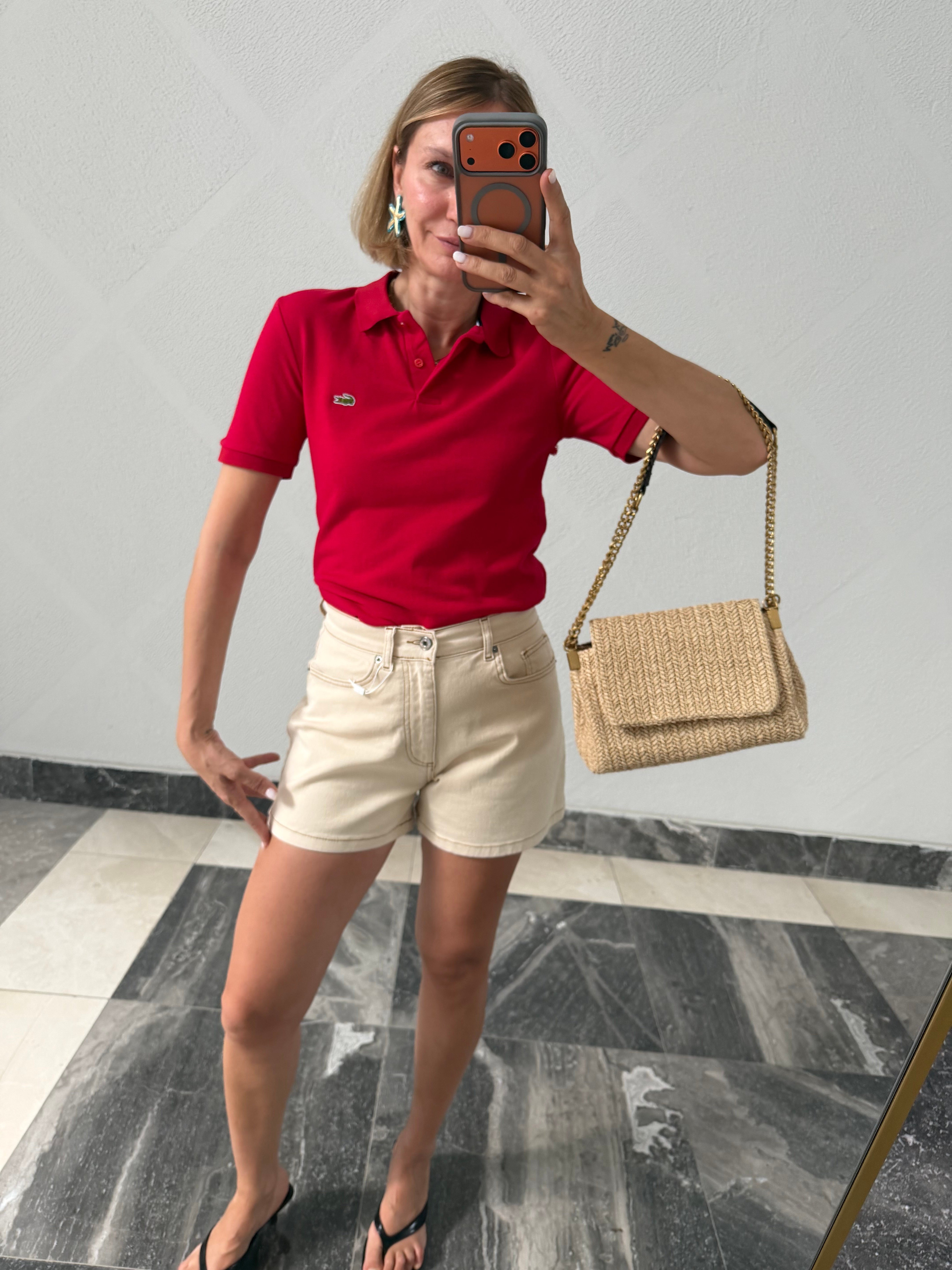 Polo Yaka Lcs Kırmızı Tshirt