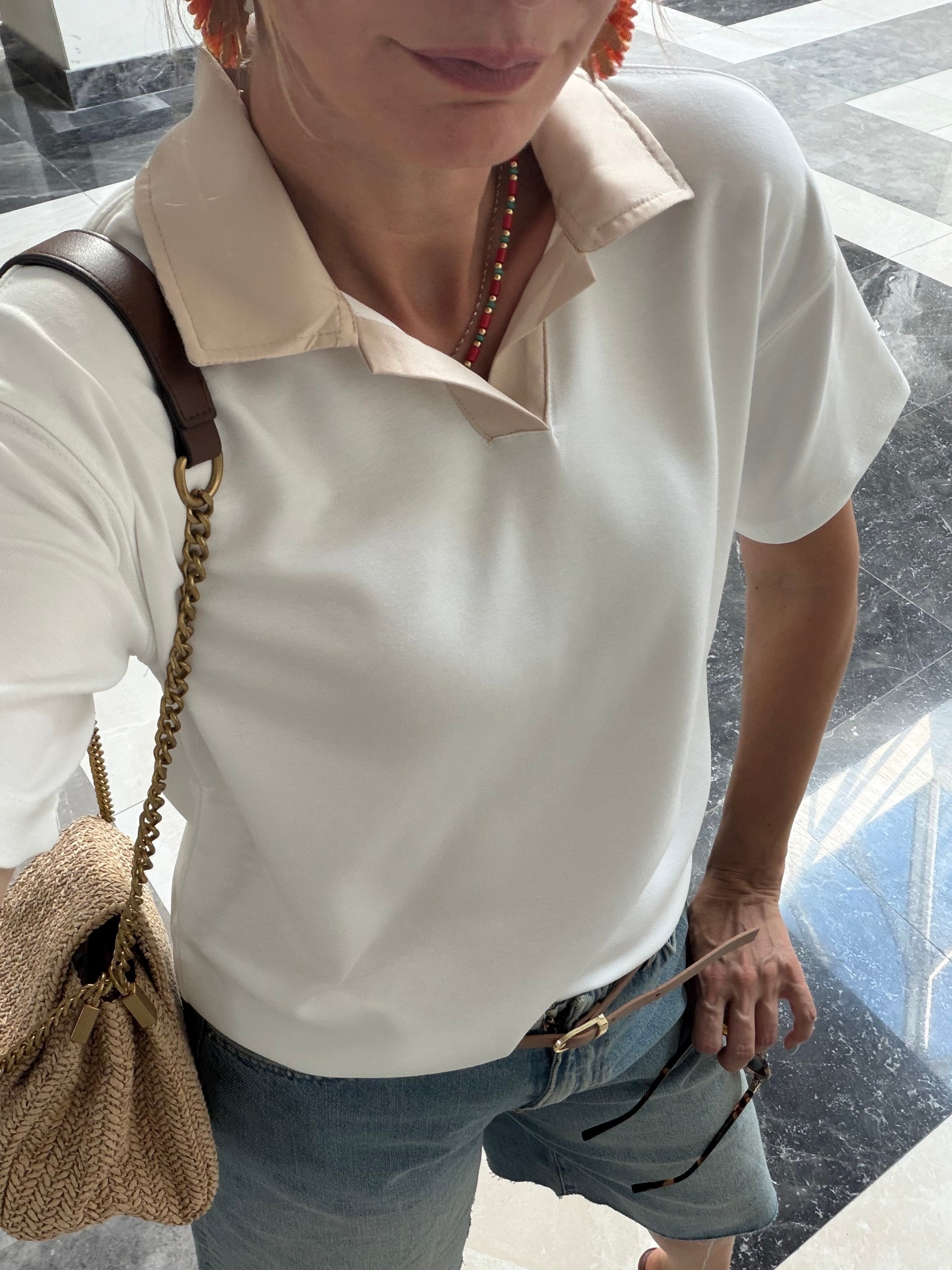 Polo Yaka Vkk Kırık Beyaz Tshirt