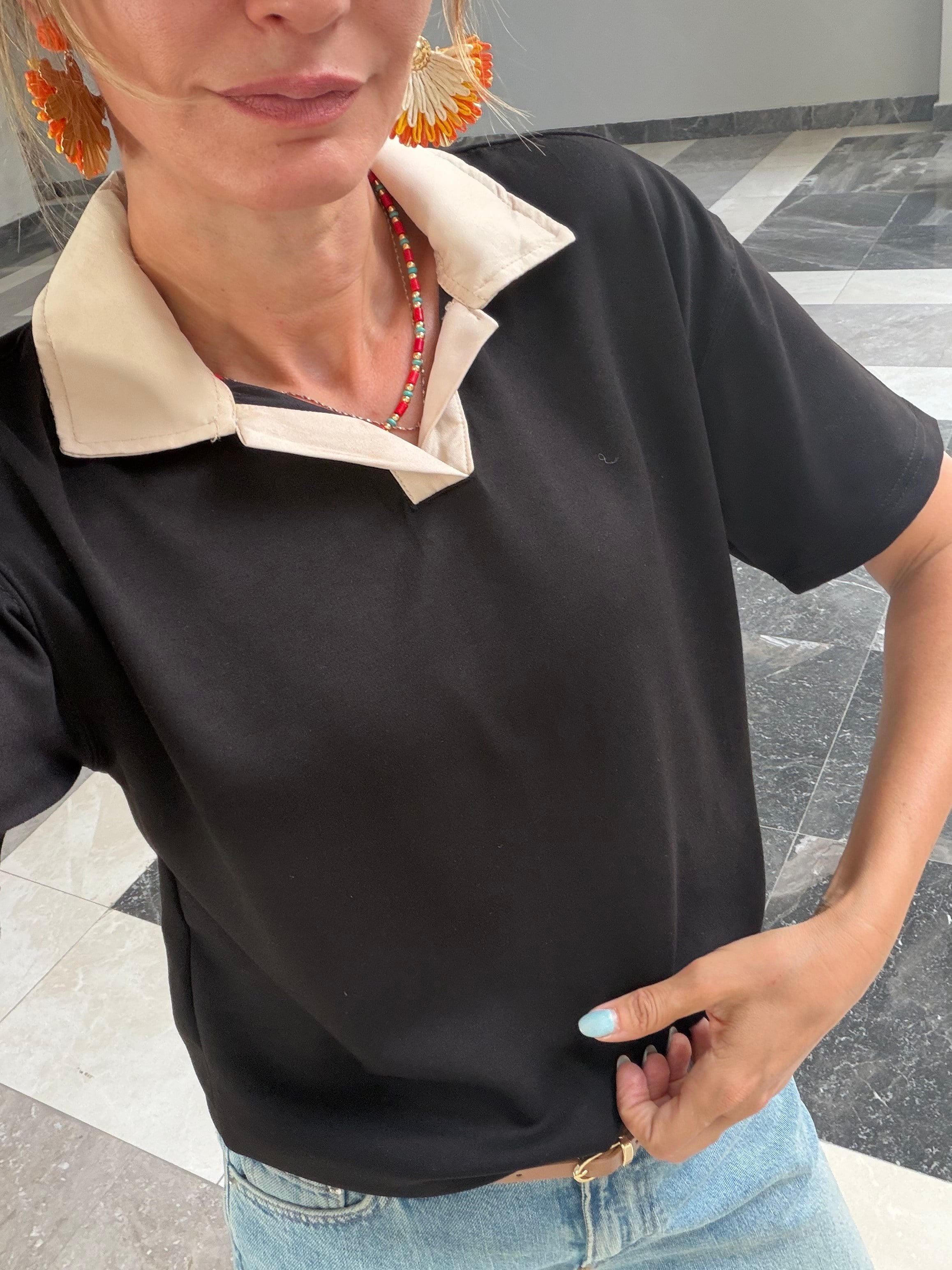 Polo Yaka Vkk Siyah Tshirt