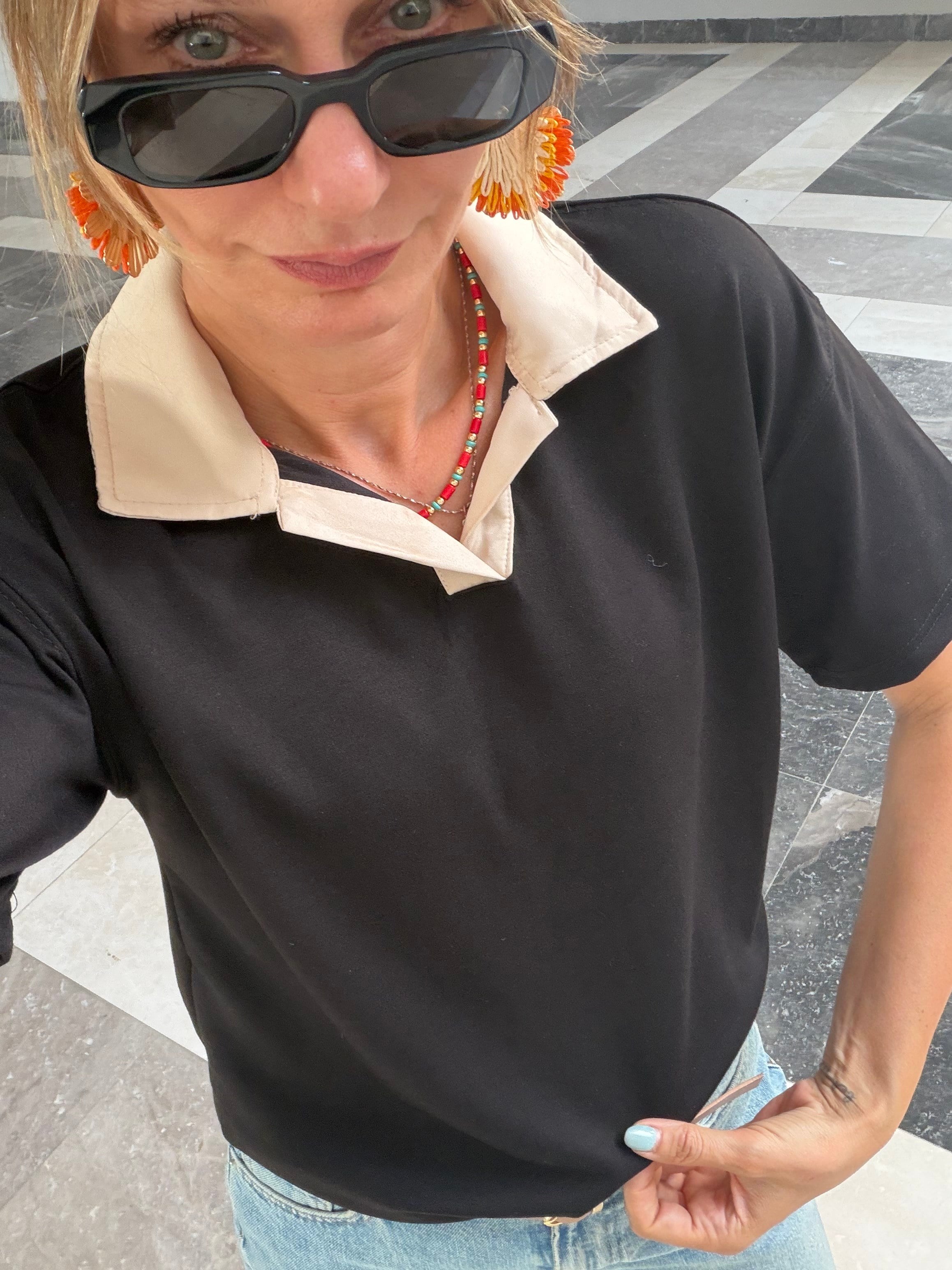 Polo Yaka Vkk Siyah Tshirt