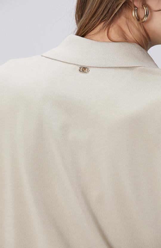 Polo Yaka Work Ekru Triko Tshirt