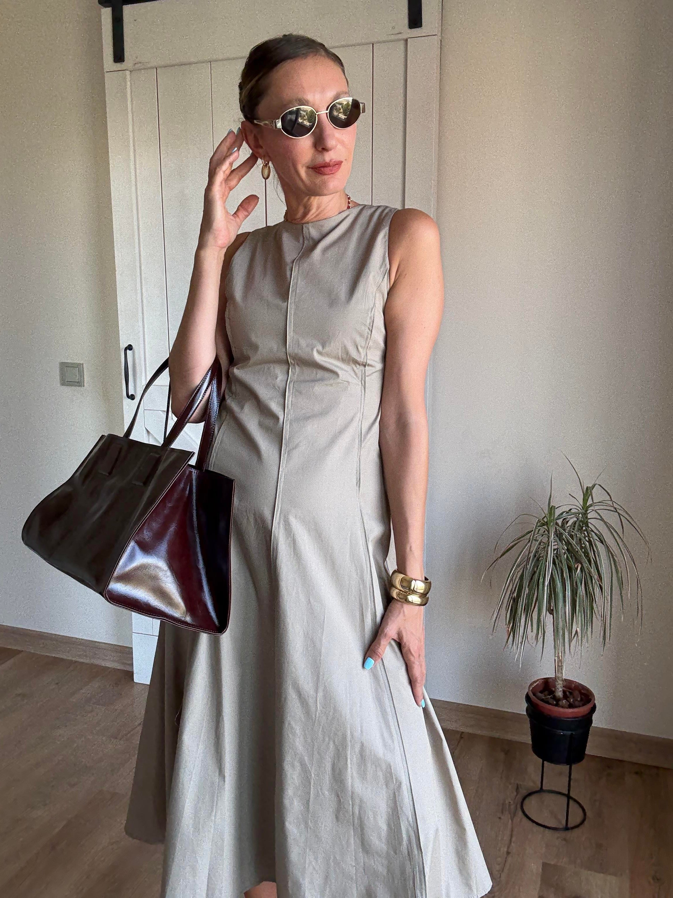 Poplin Volanlı Midi Boy Elbise