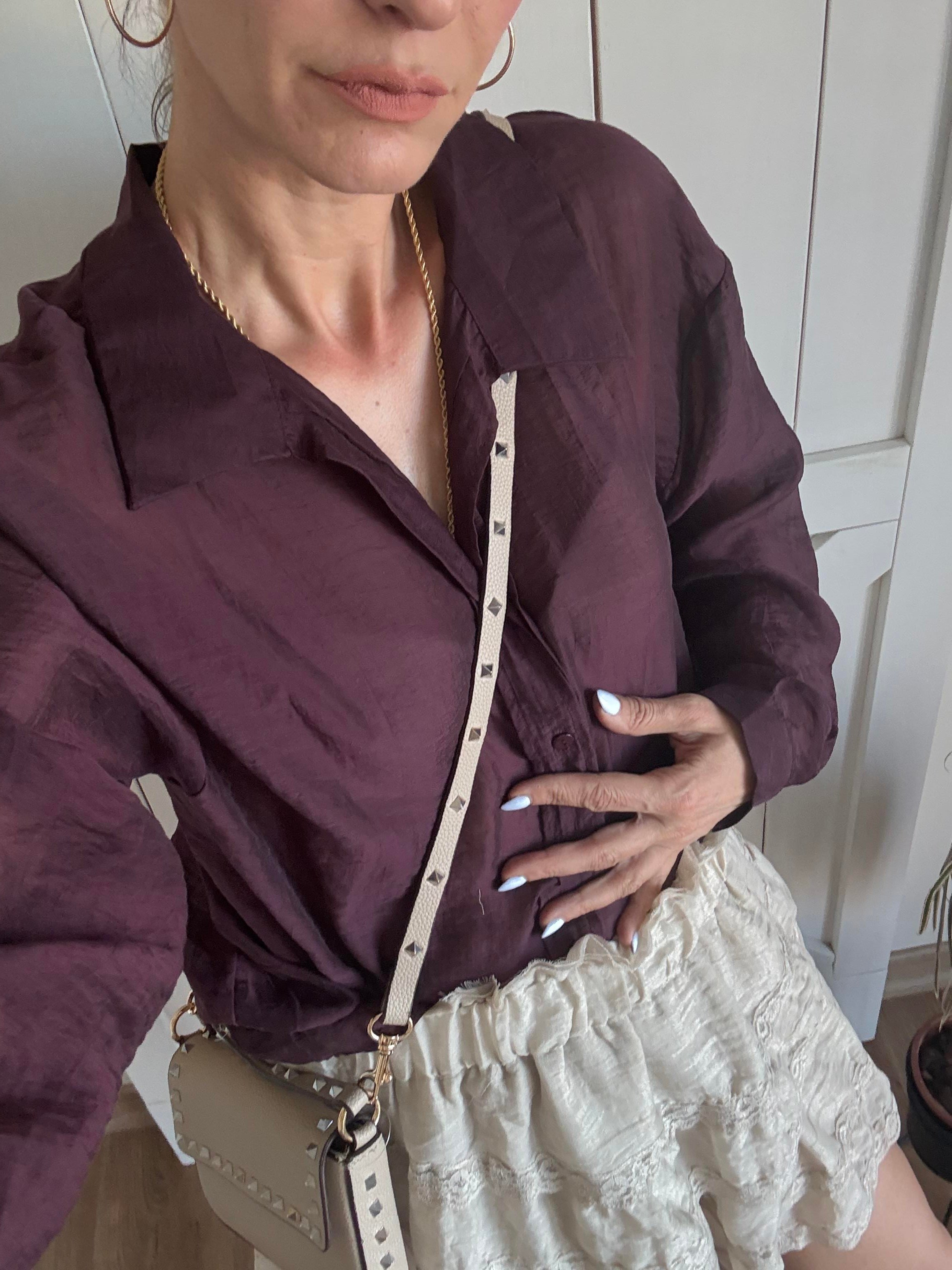 Premium Bordo Tensel Gömlek