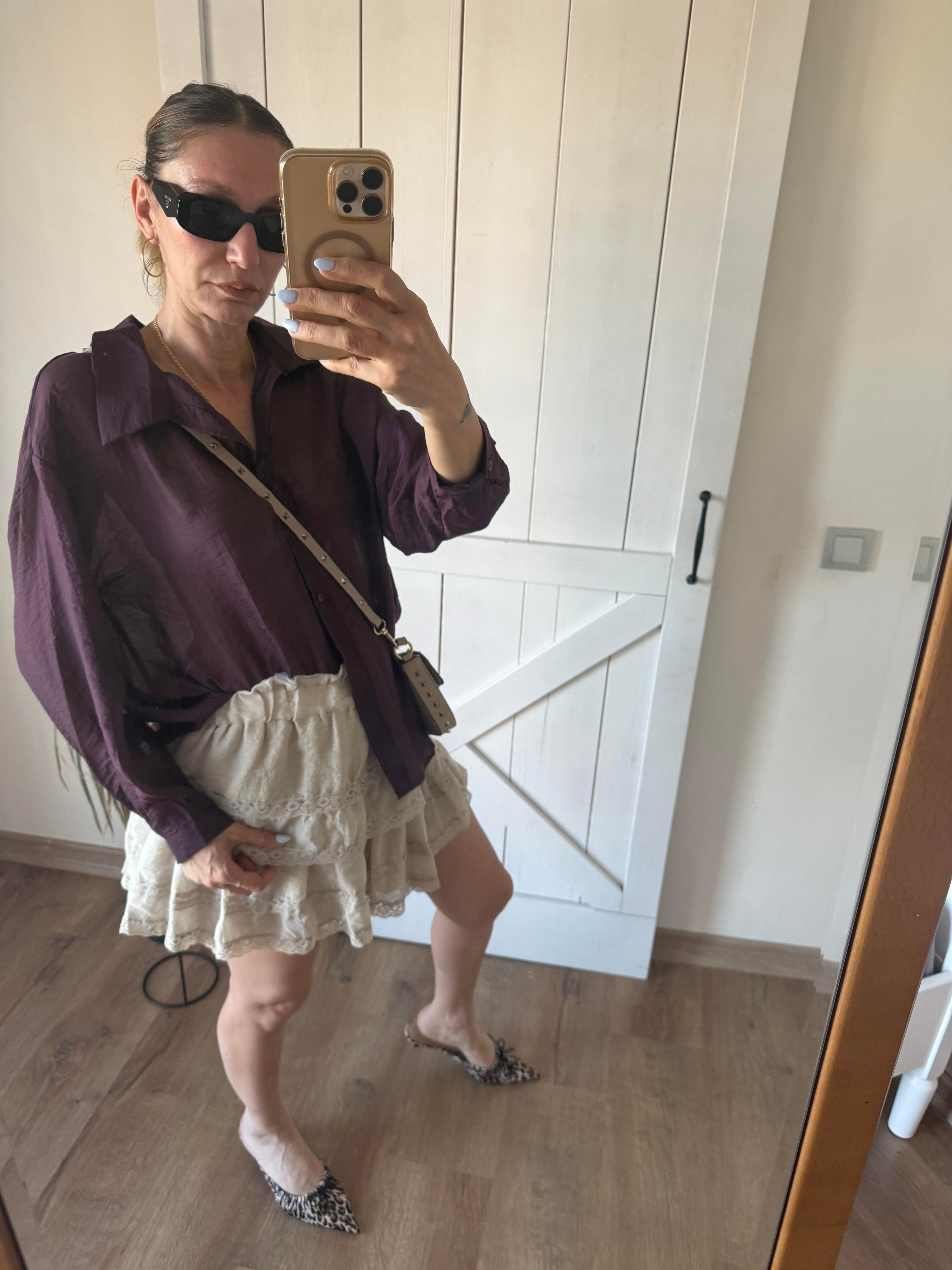 Premium Bordo Tensel Gömlek