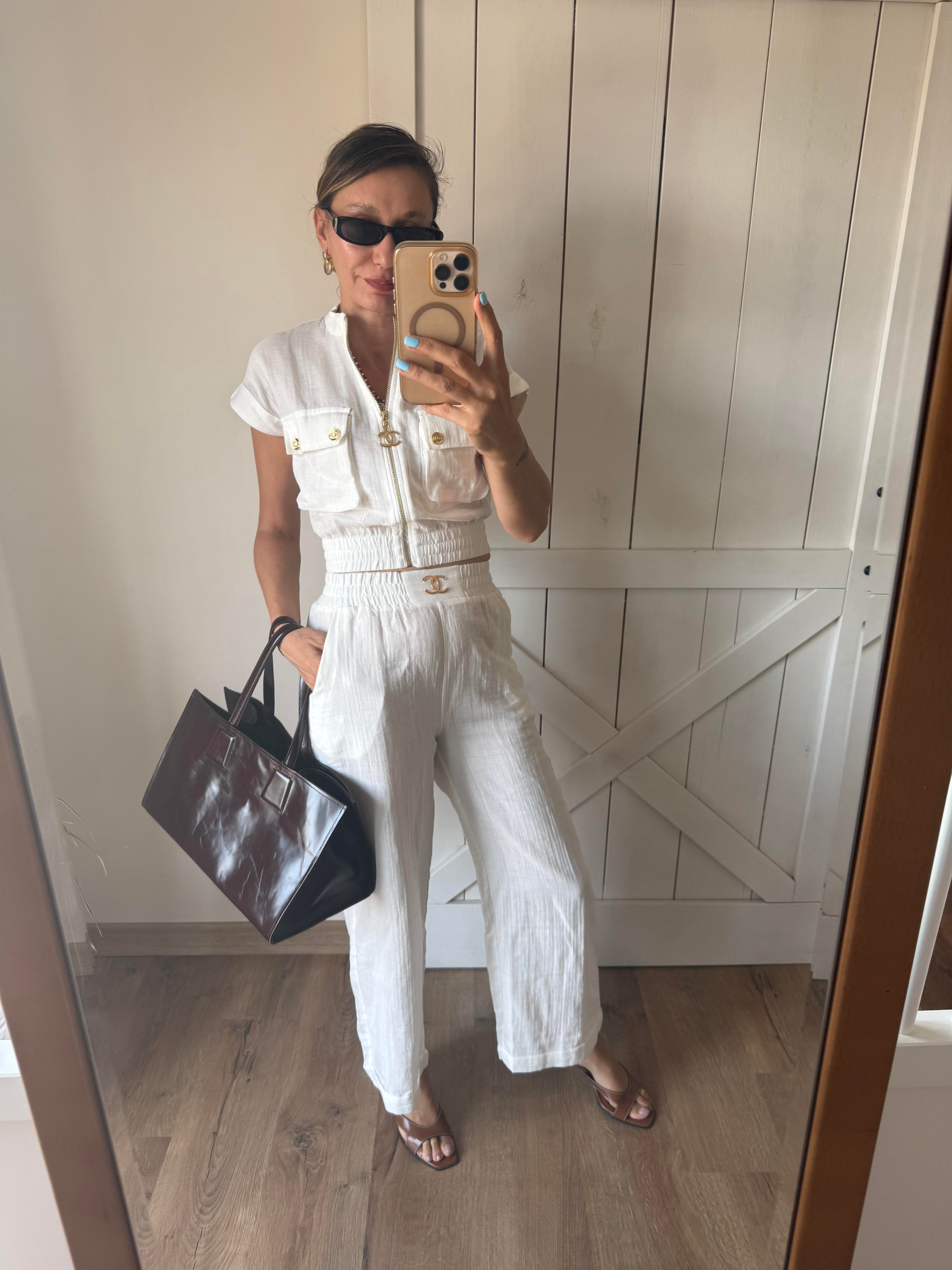 Premium Ch Beyaz Pantolon Üst Takım