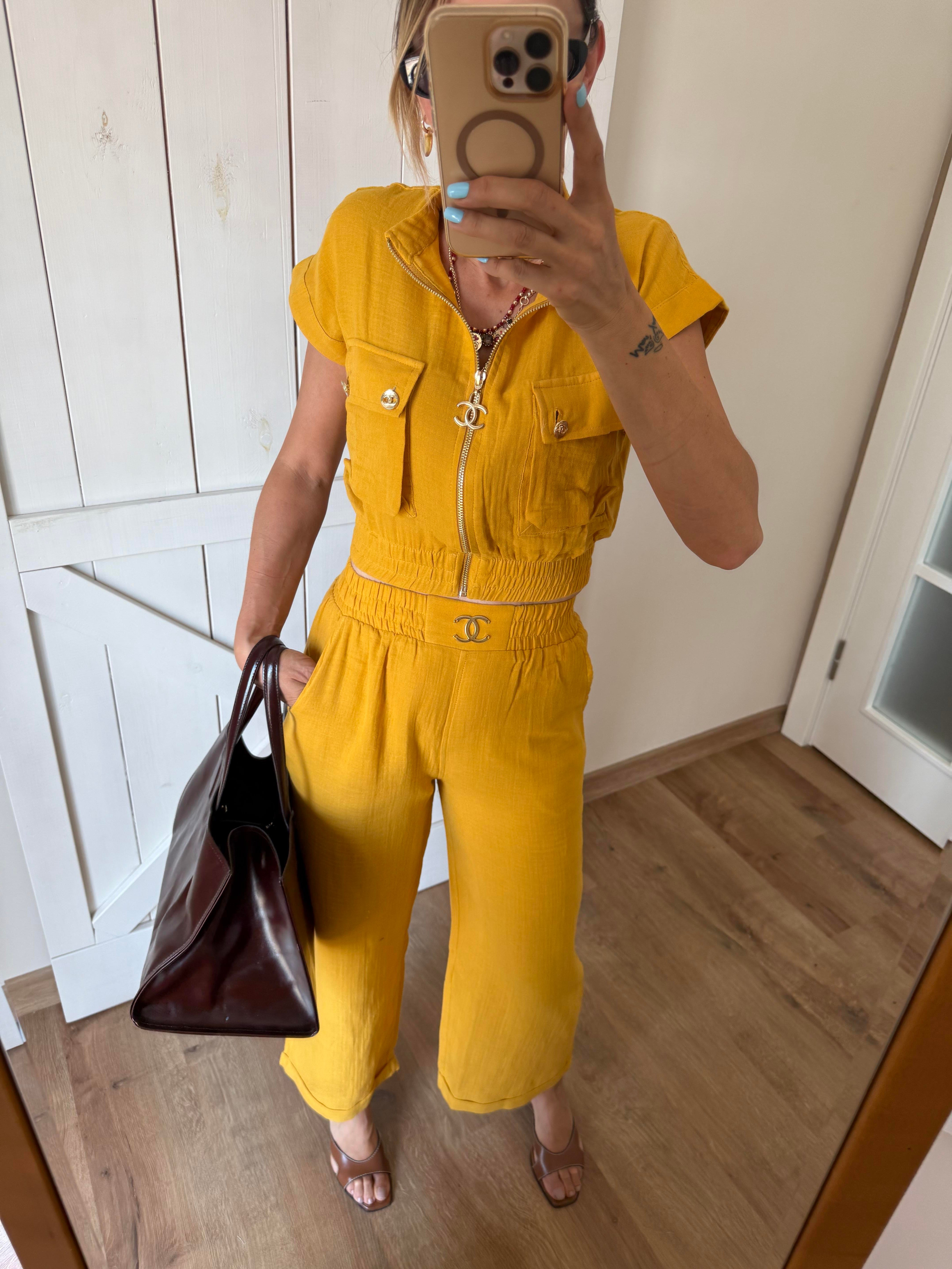 Premium Ch Hardal Pantolon Üst Takım