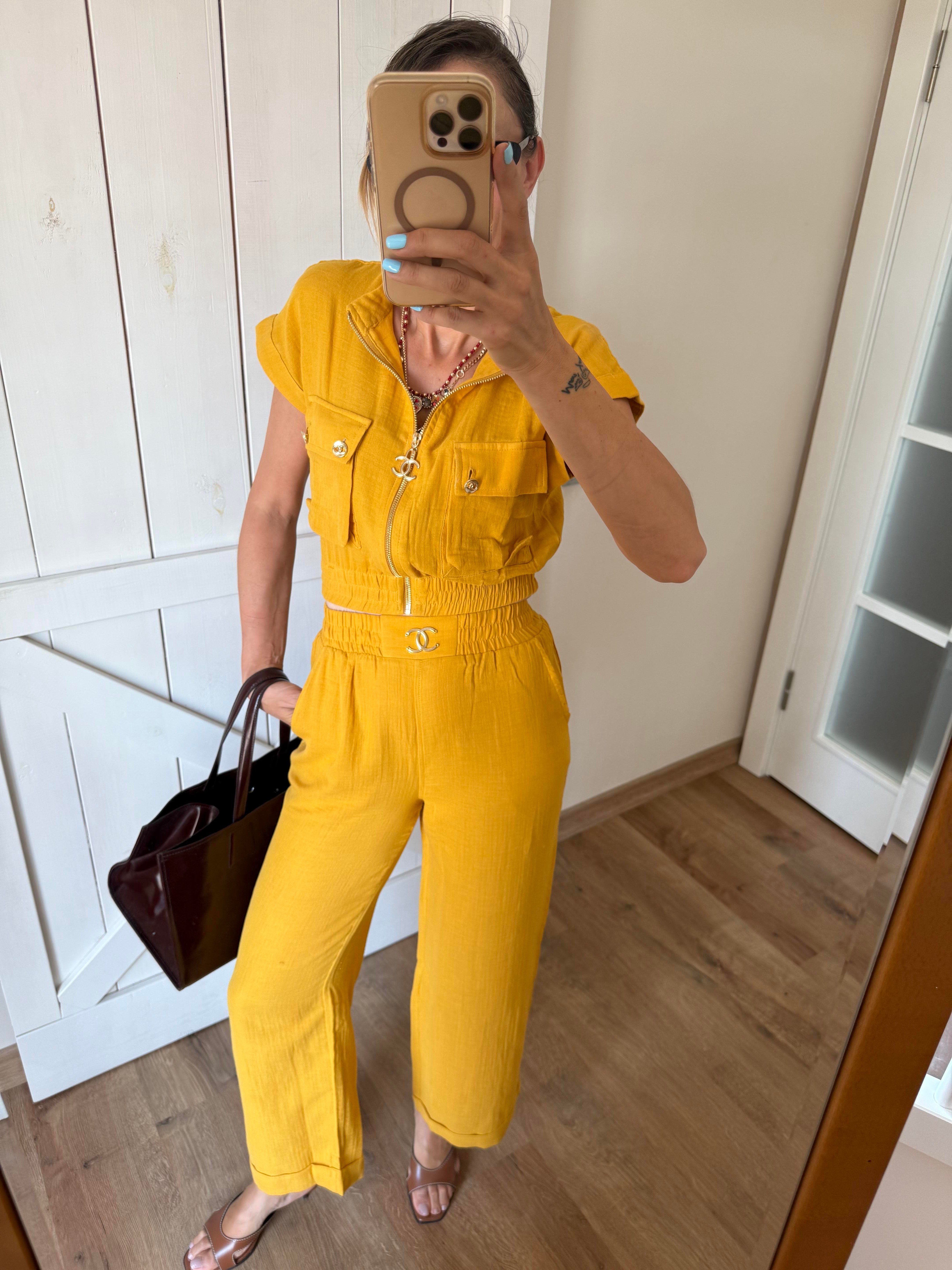 Premium Ch Hardal Pantolon Üst Takım