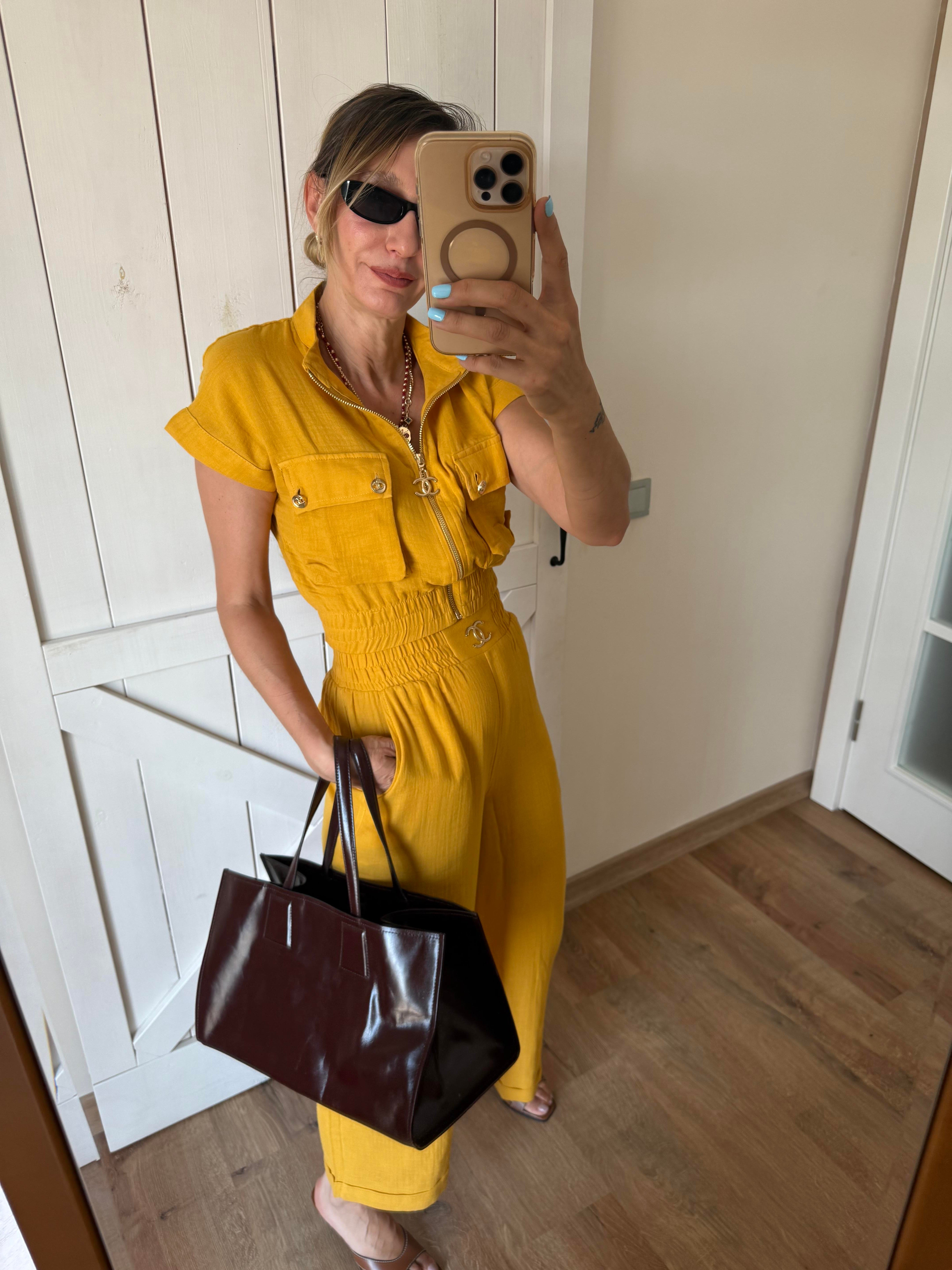 Premium Ch Hardal Pantolon Üst Takım