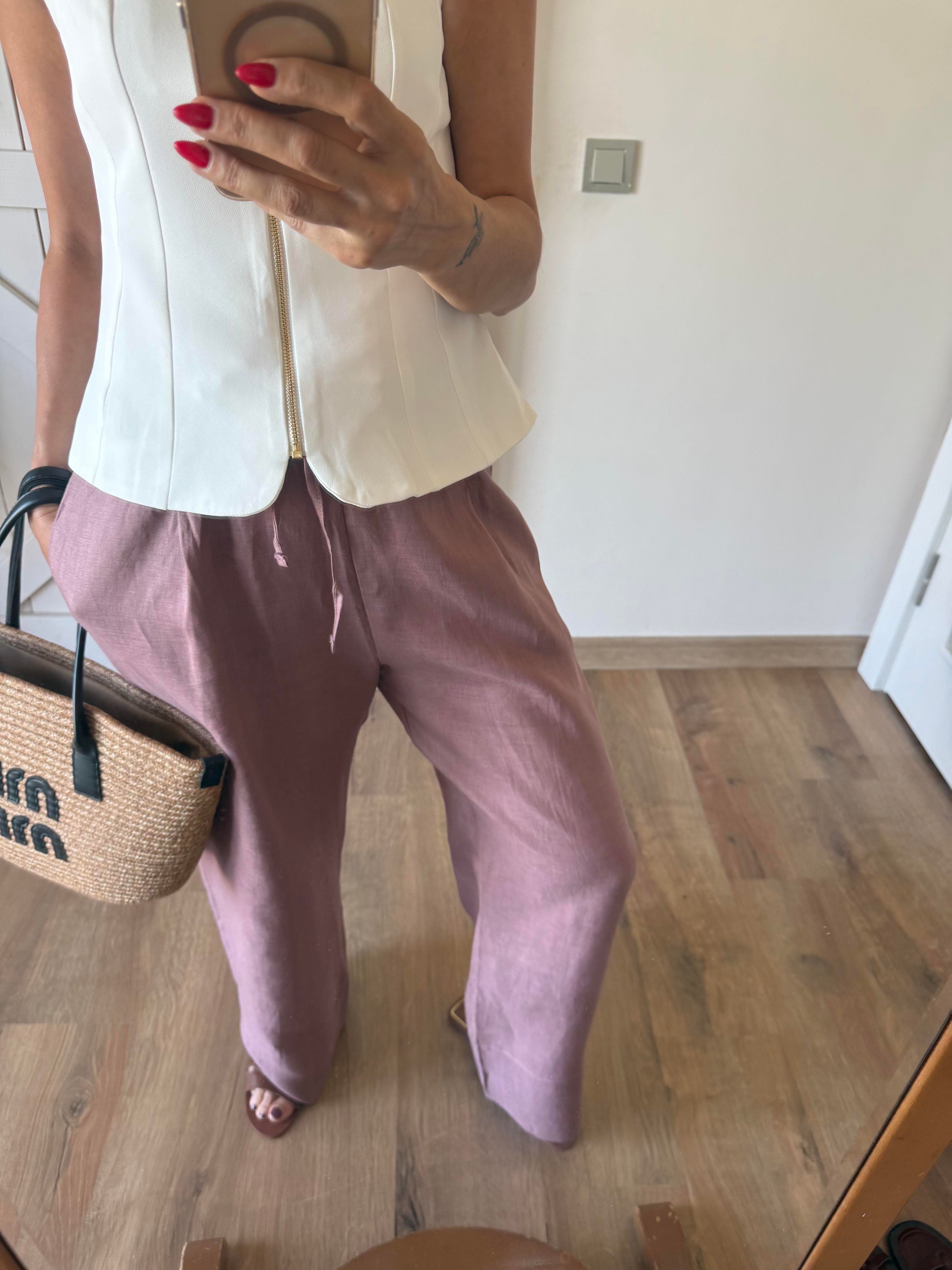 Premium Keten Bahar Double Paça Pantolon