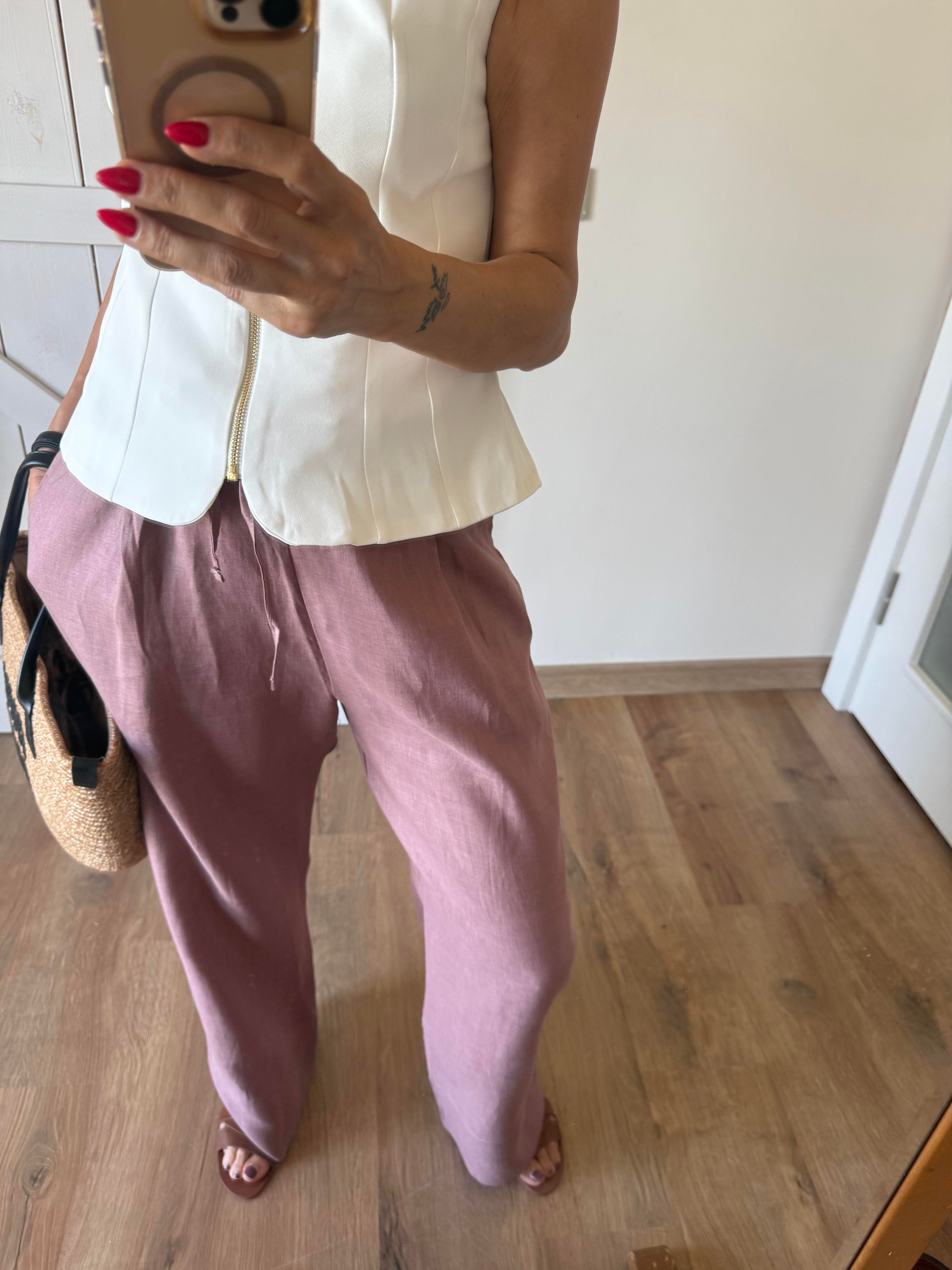 Premium Keten Bahar Double Paça Pantolon