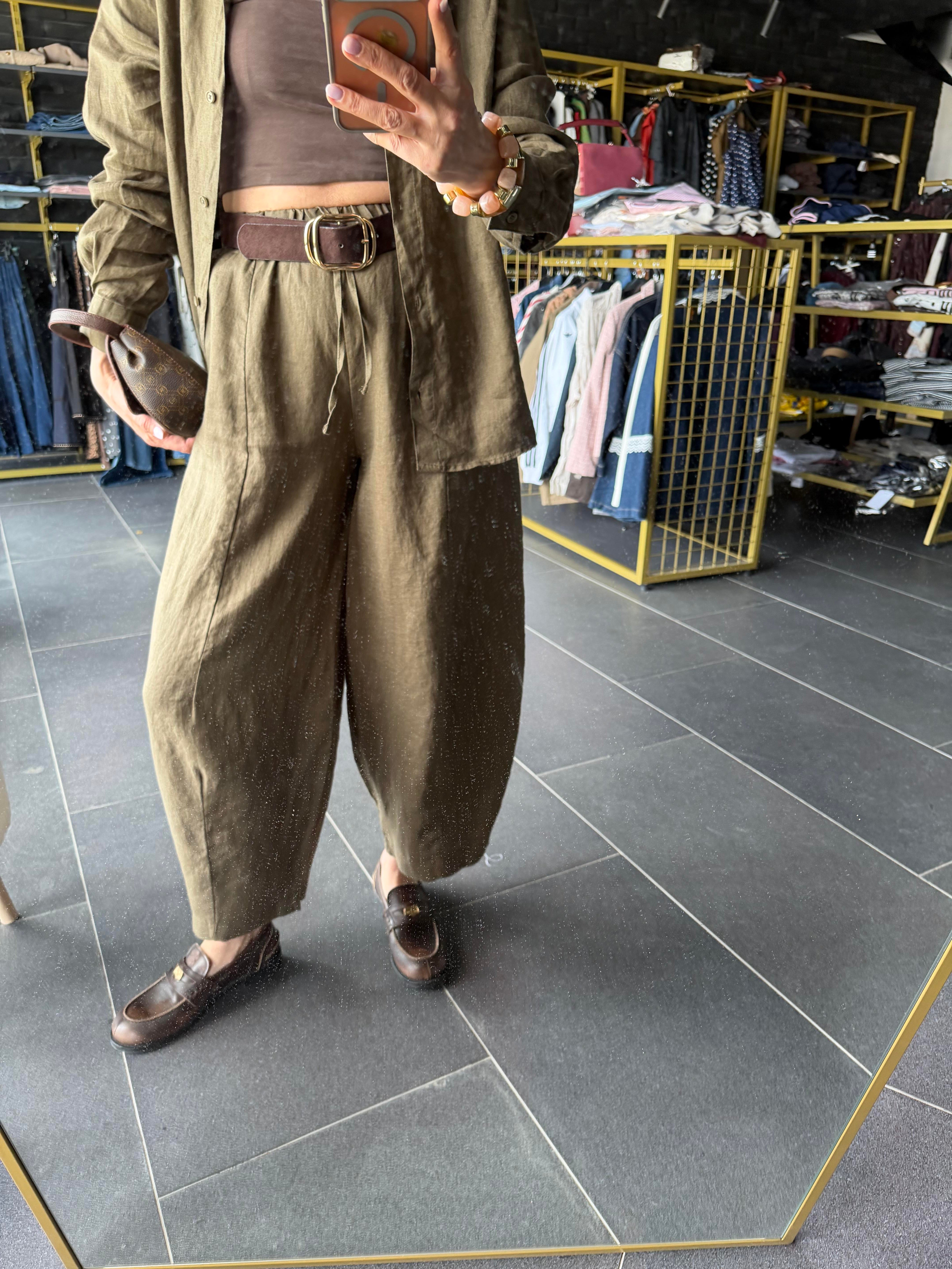 Premium Keten Çağla Frankly Model Pantolon