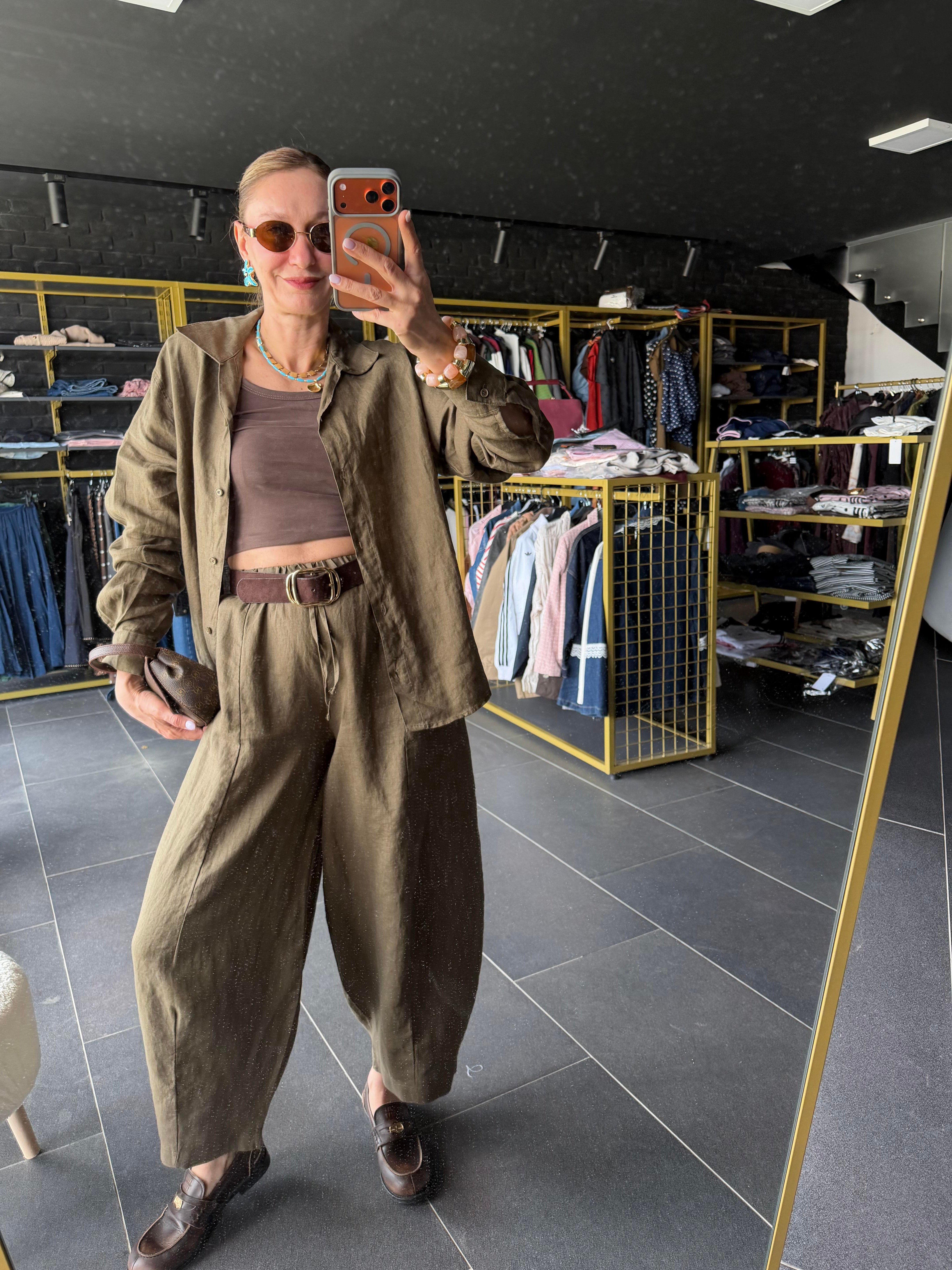 Premium Keten Çağla Frankly Model Pantolon