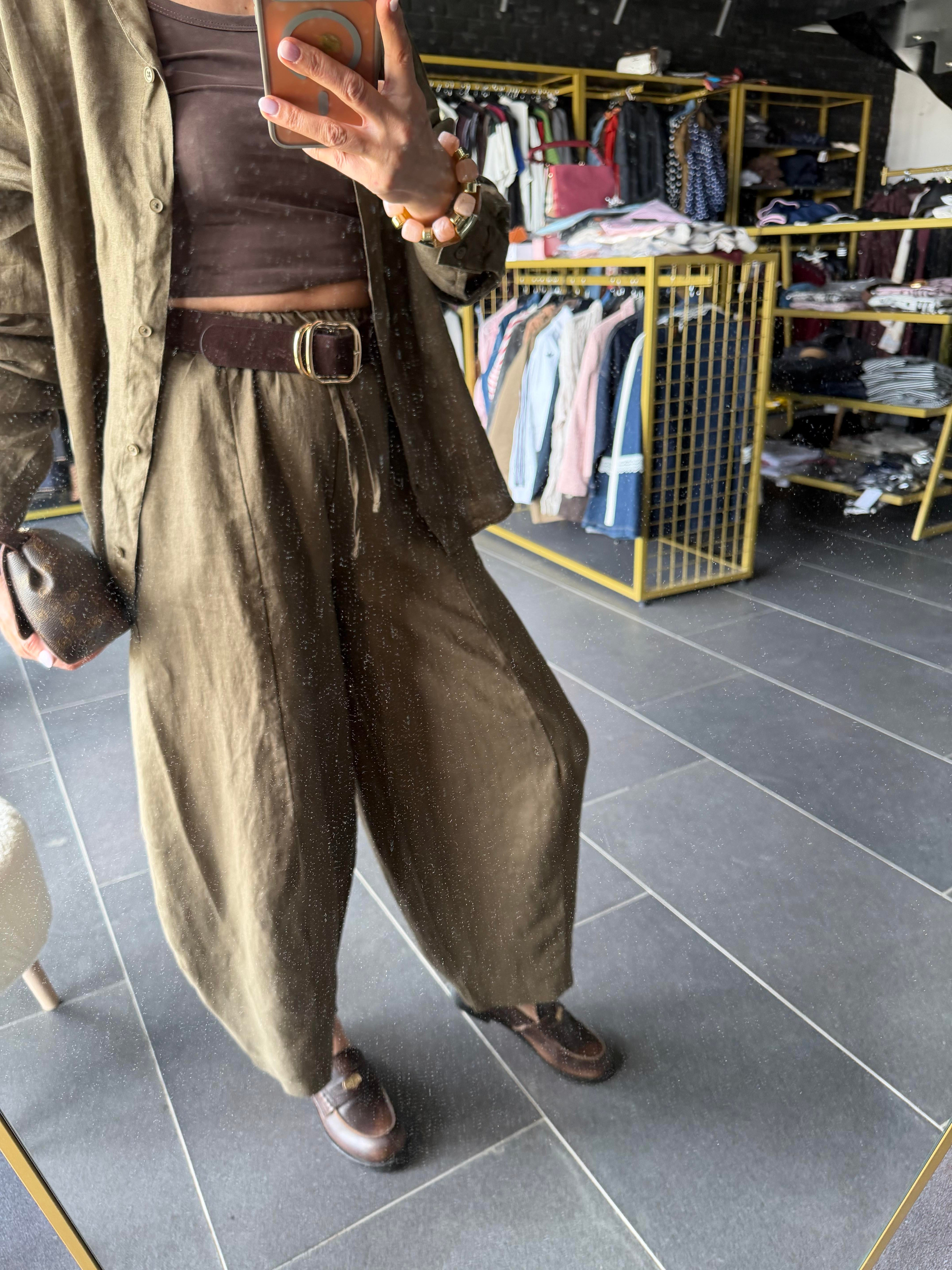 Premium Keten Çağla Frankly Model Pantolon