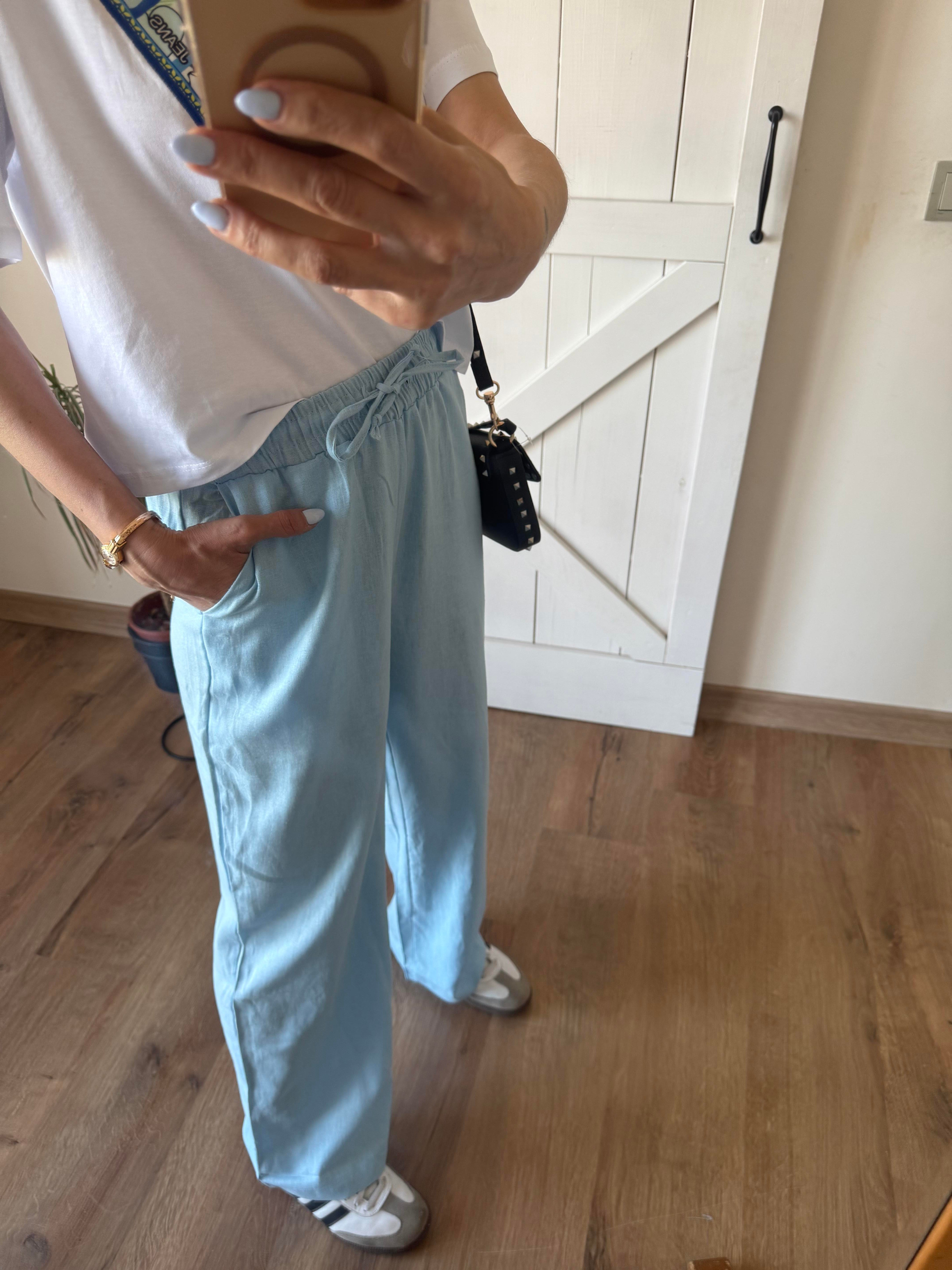 Premium Keten Mavi Pantolon