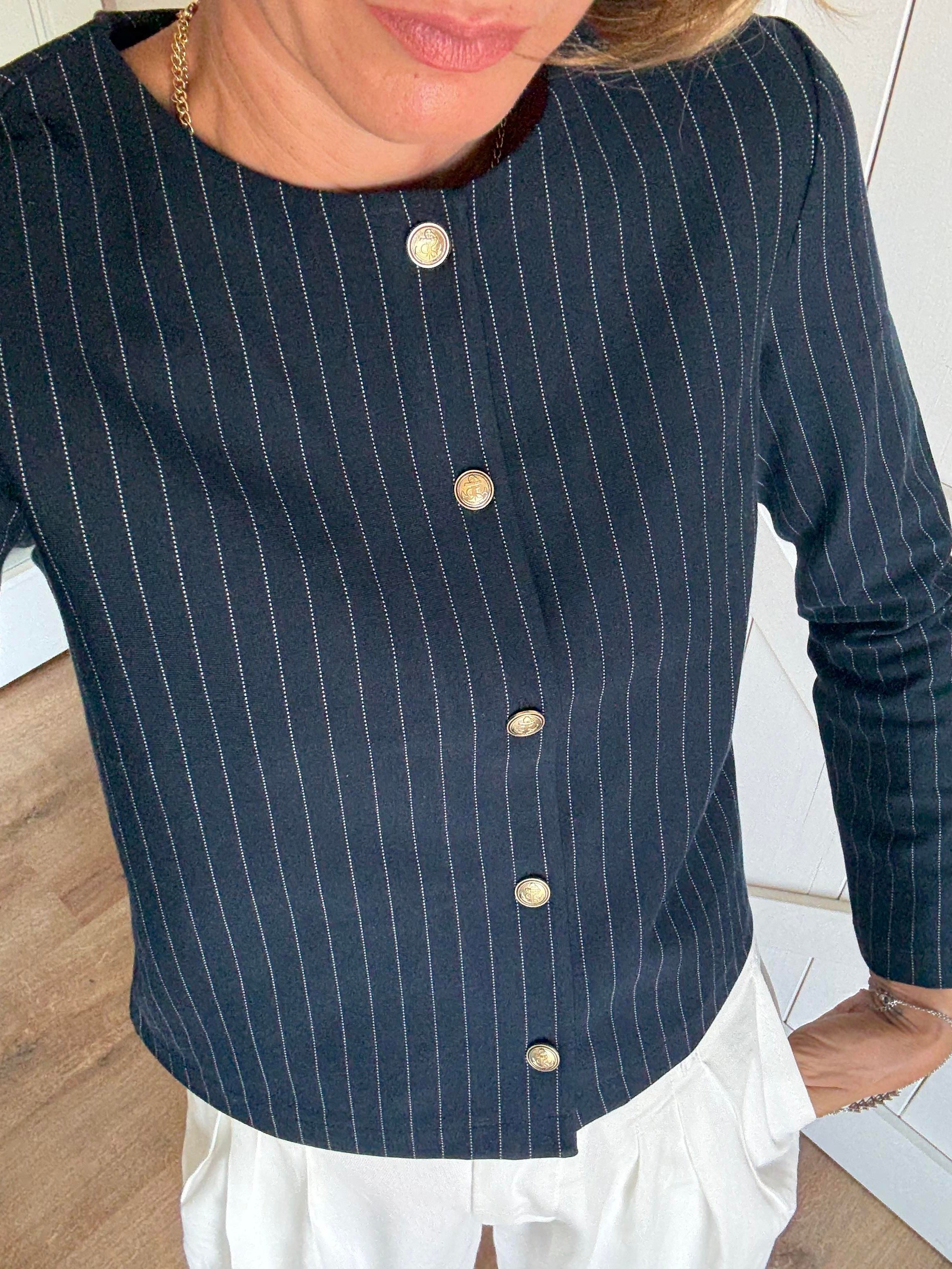 Premium Lacivert Gold Düğmeli Ceket