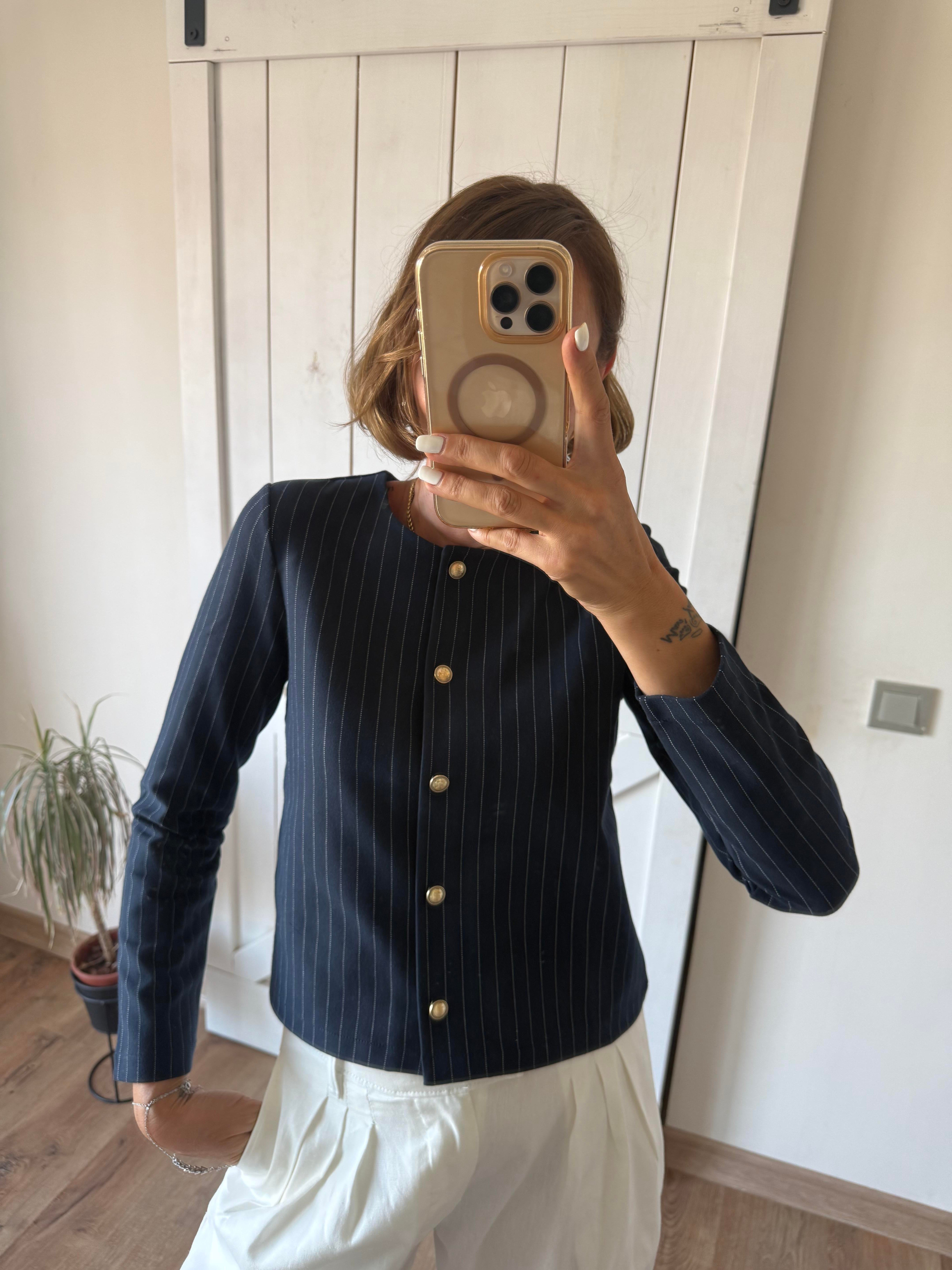 Premium Lacivert Gold Düğmeli Ceket