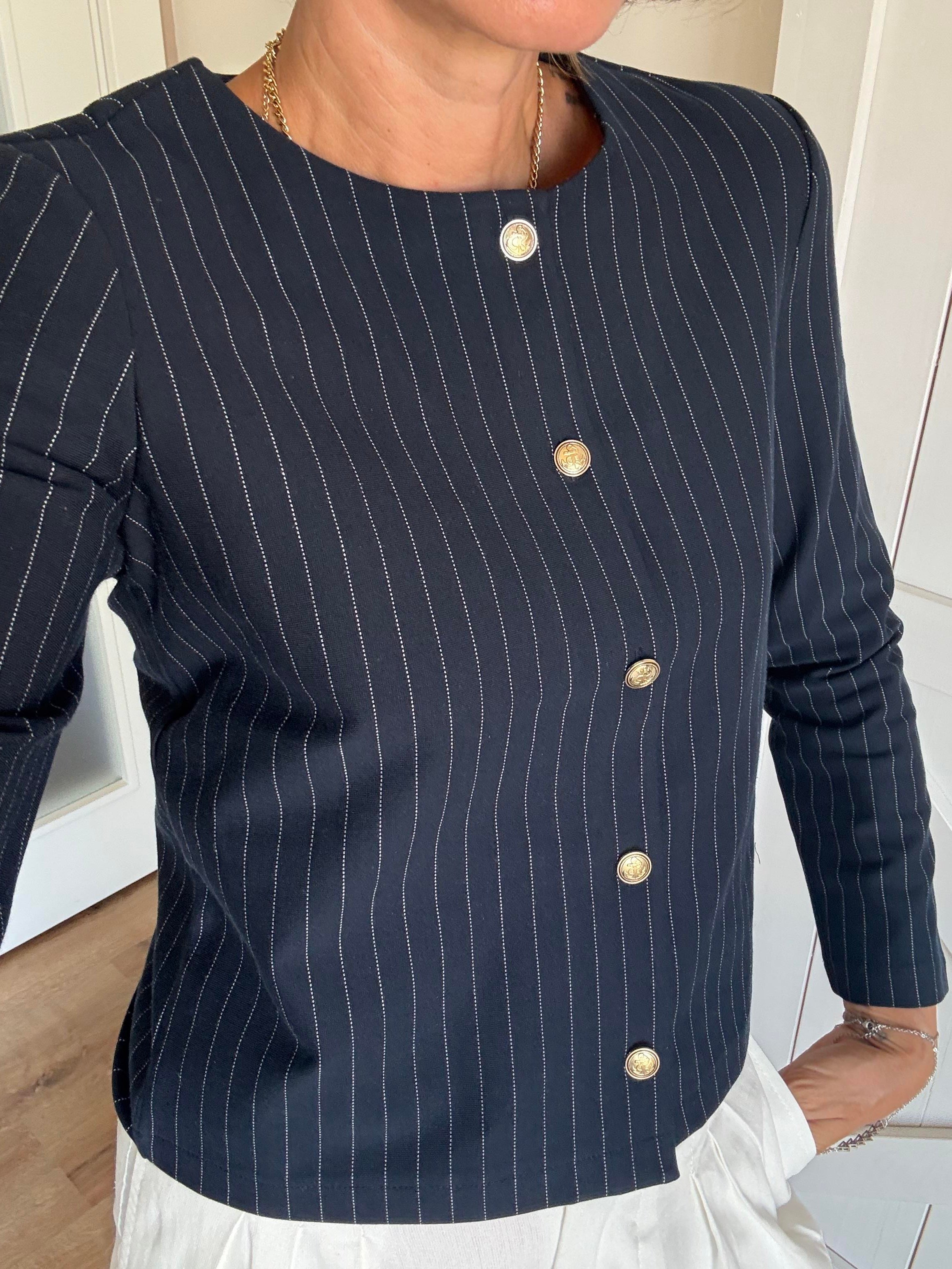 Premium Lacivert Gold Düğmeli Ceket
