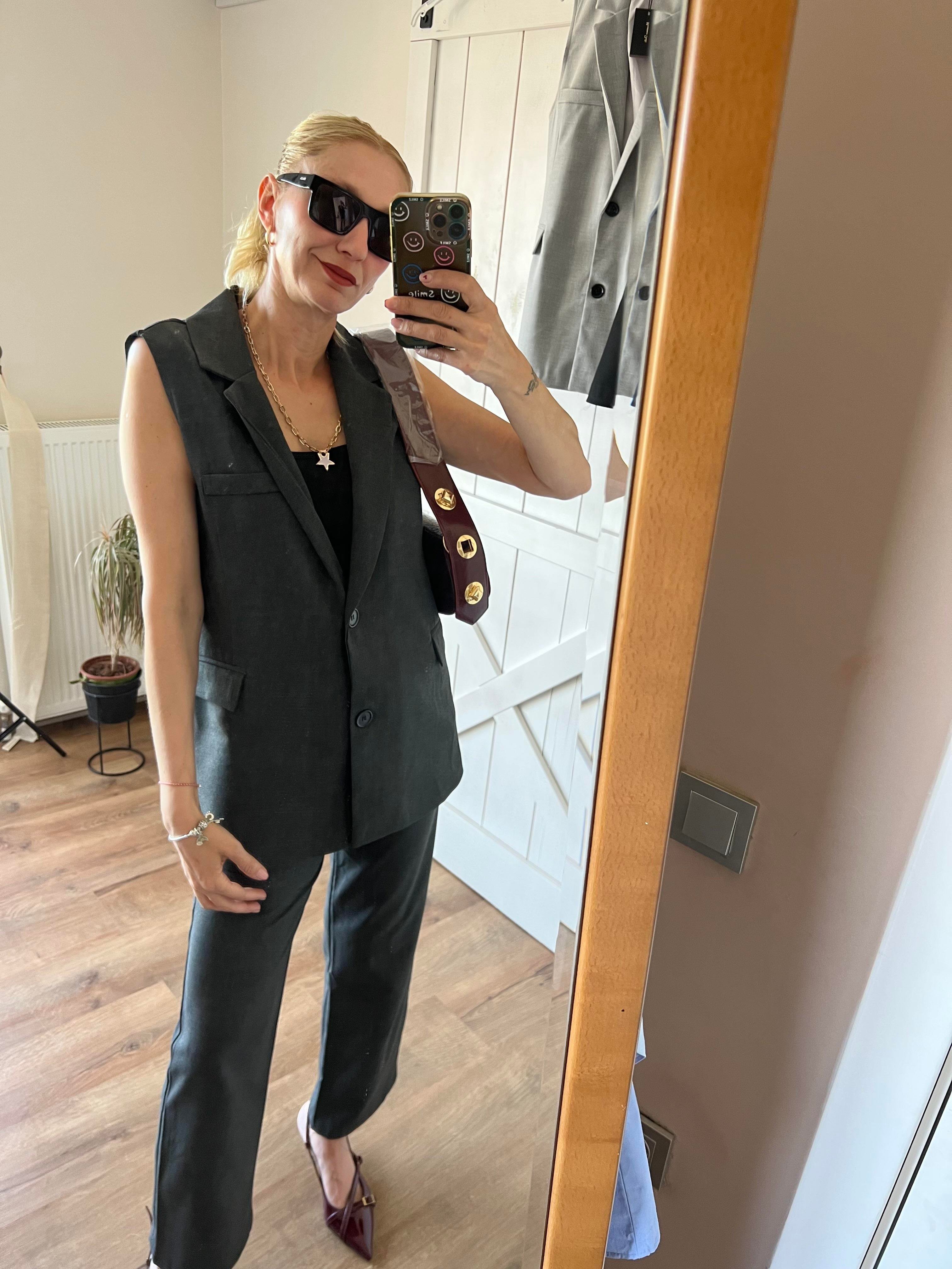 Premium Massimo Yelekli Antrasit Takım