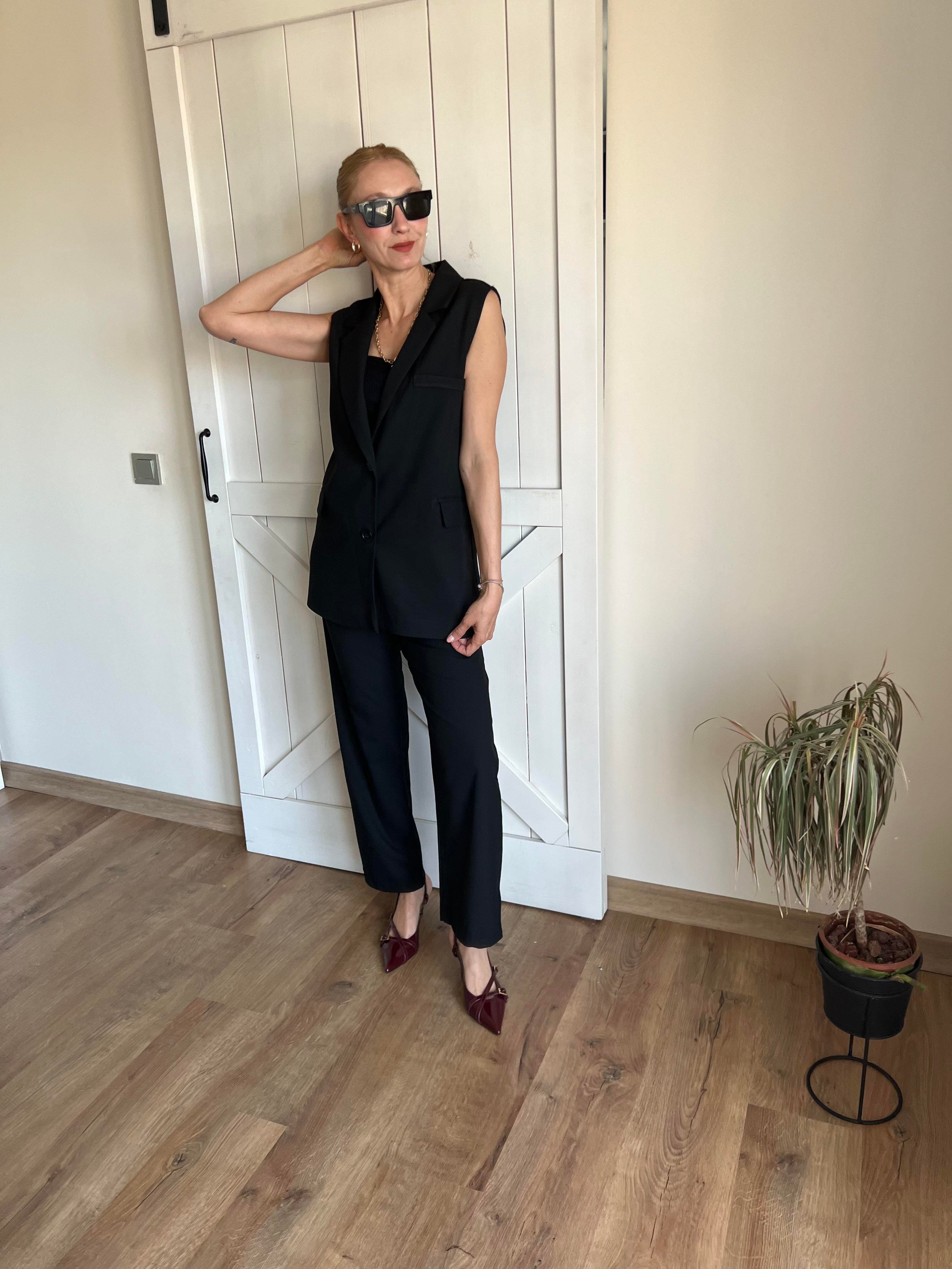 Premium Massimo Yelekli Siyah Takım