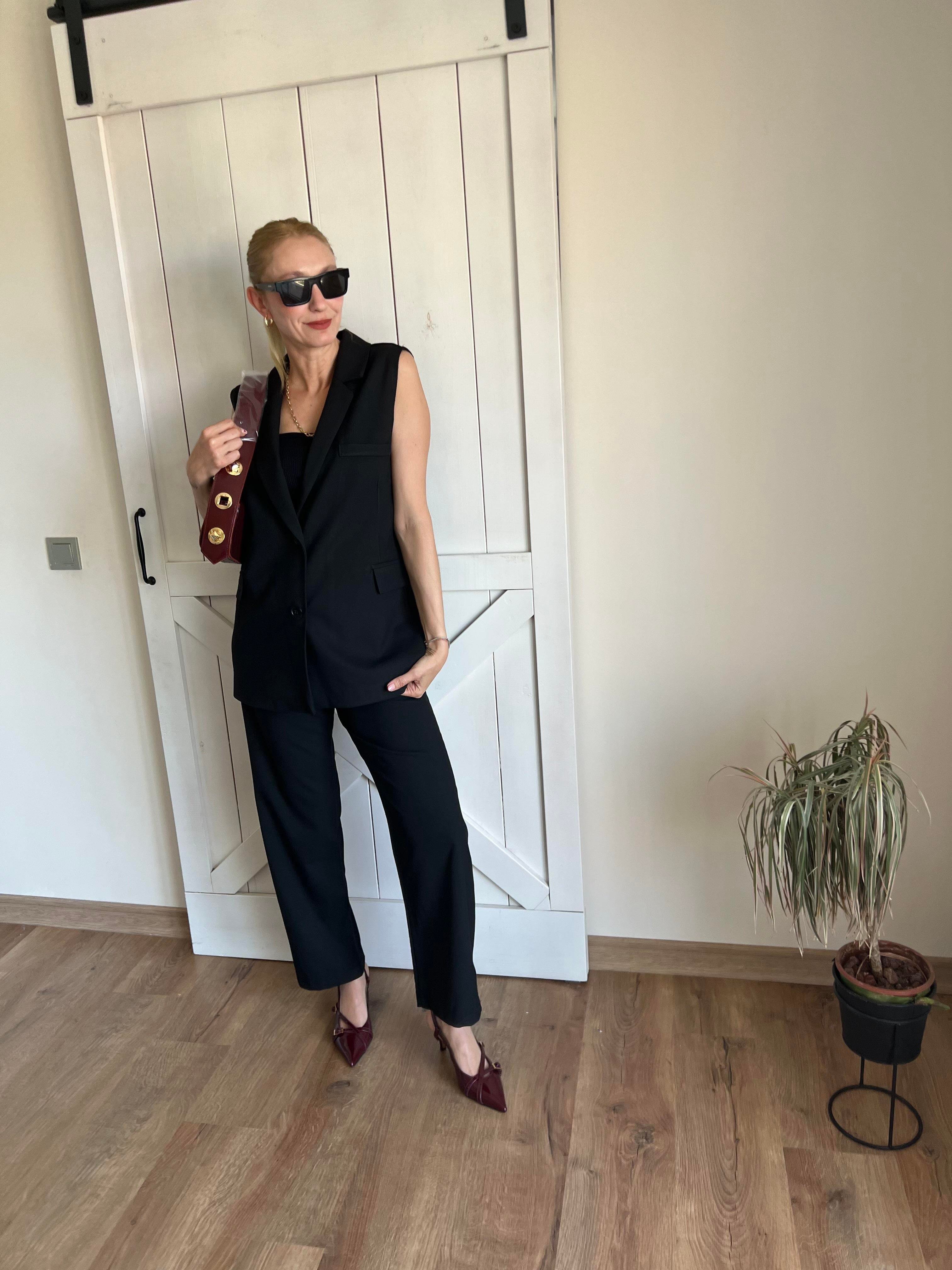 Premium Massimo Yelekli Siyah Takım