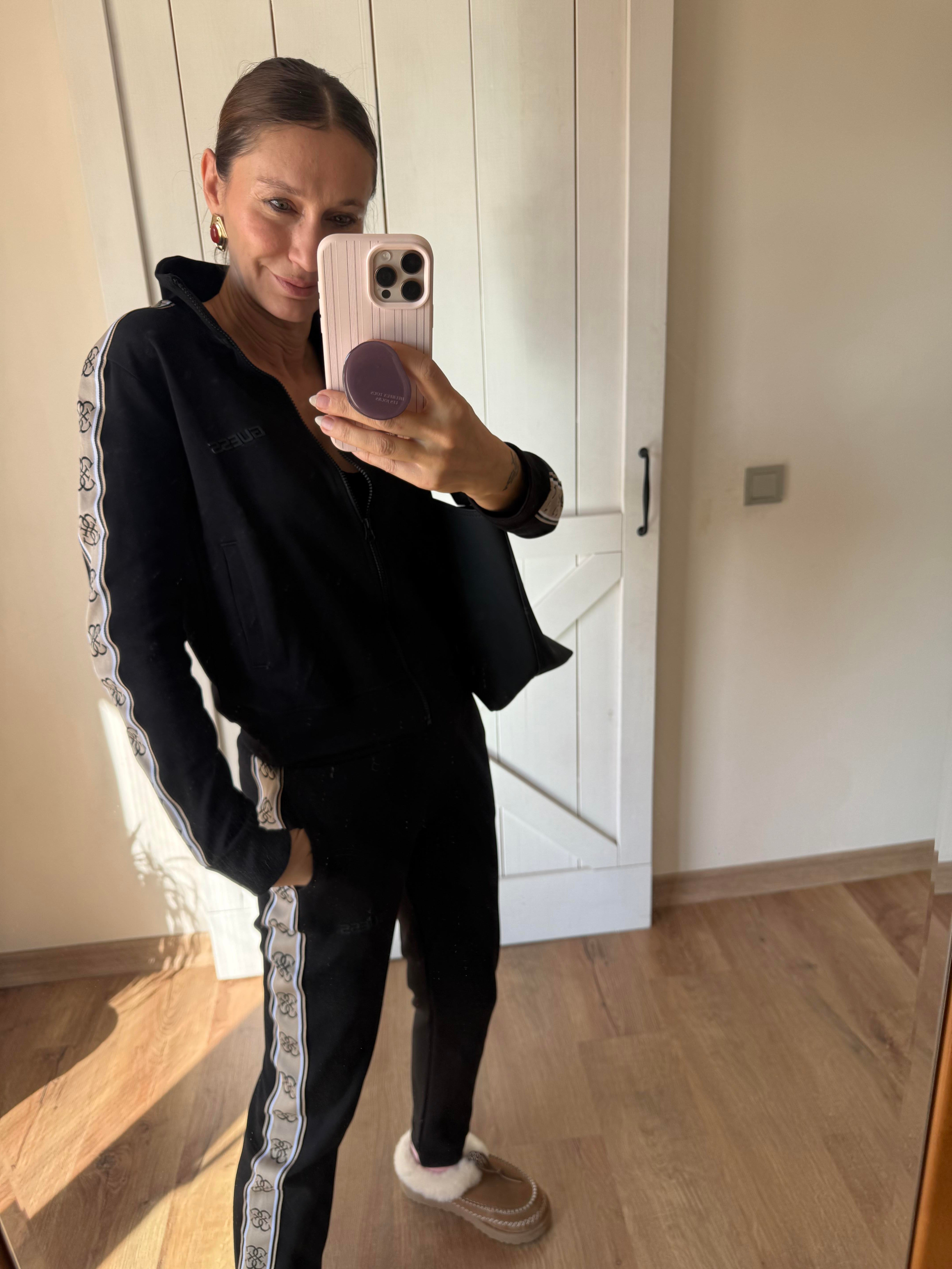 Premium Şeritli Fermuarlı Sweat Pantolon Takım