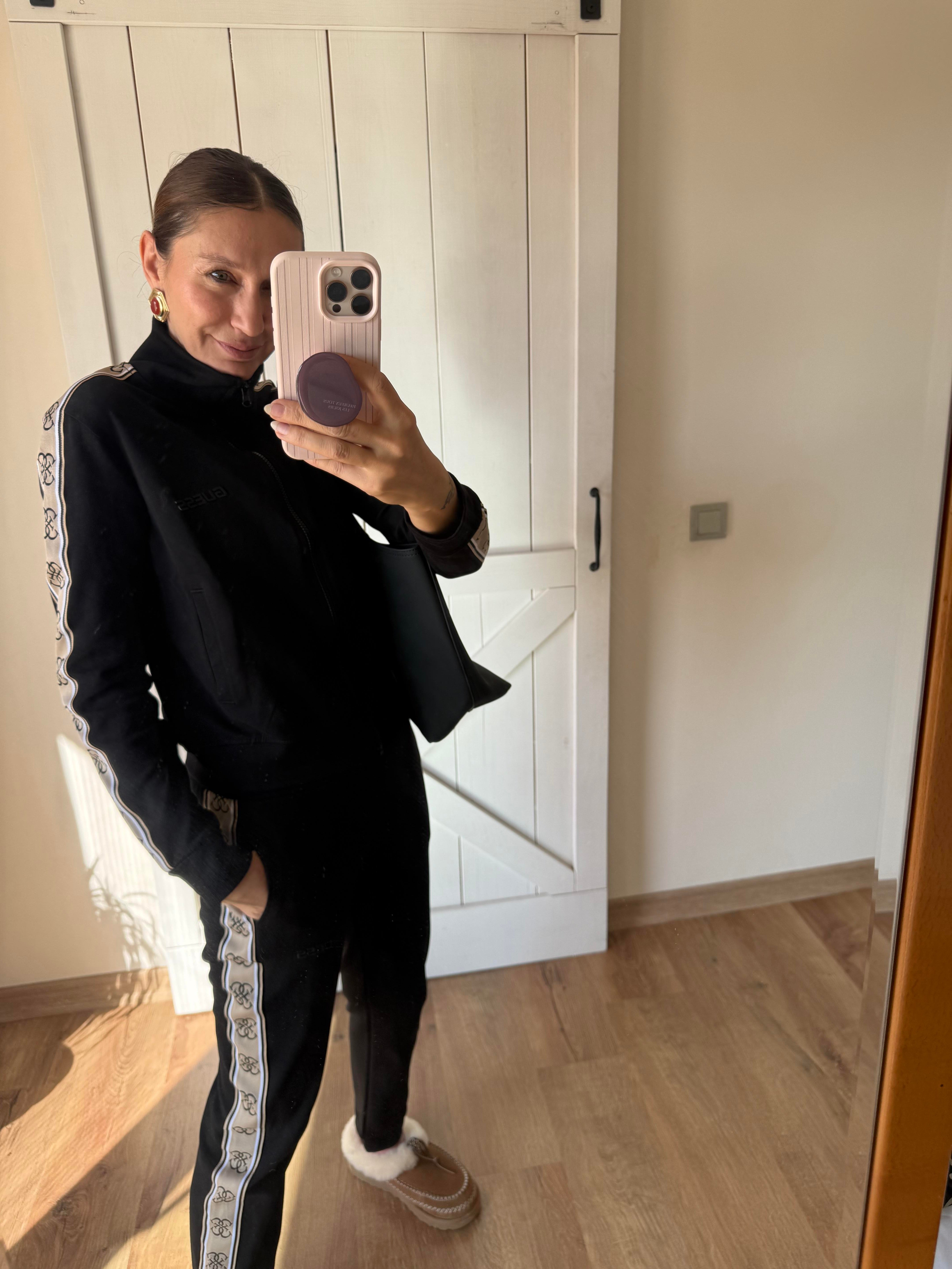 Premium Şeritli Fermuarlı Sweat Pantolon Takım