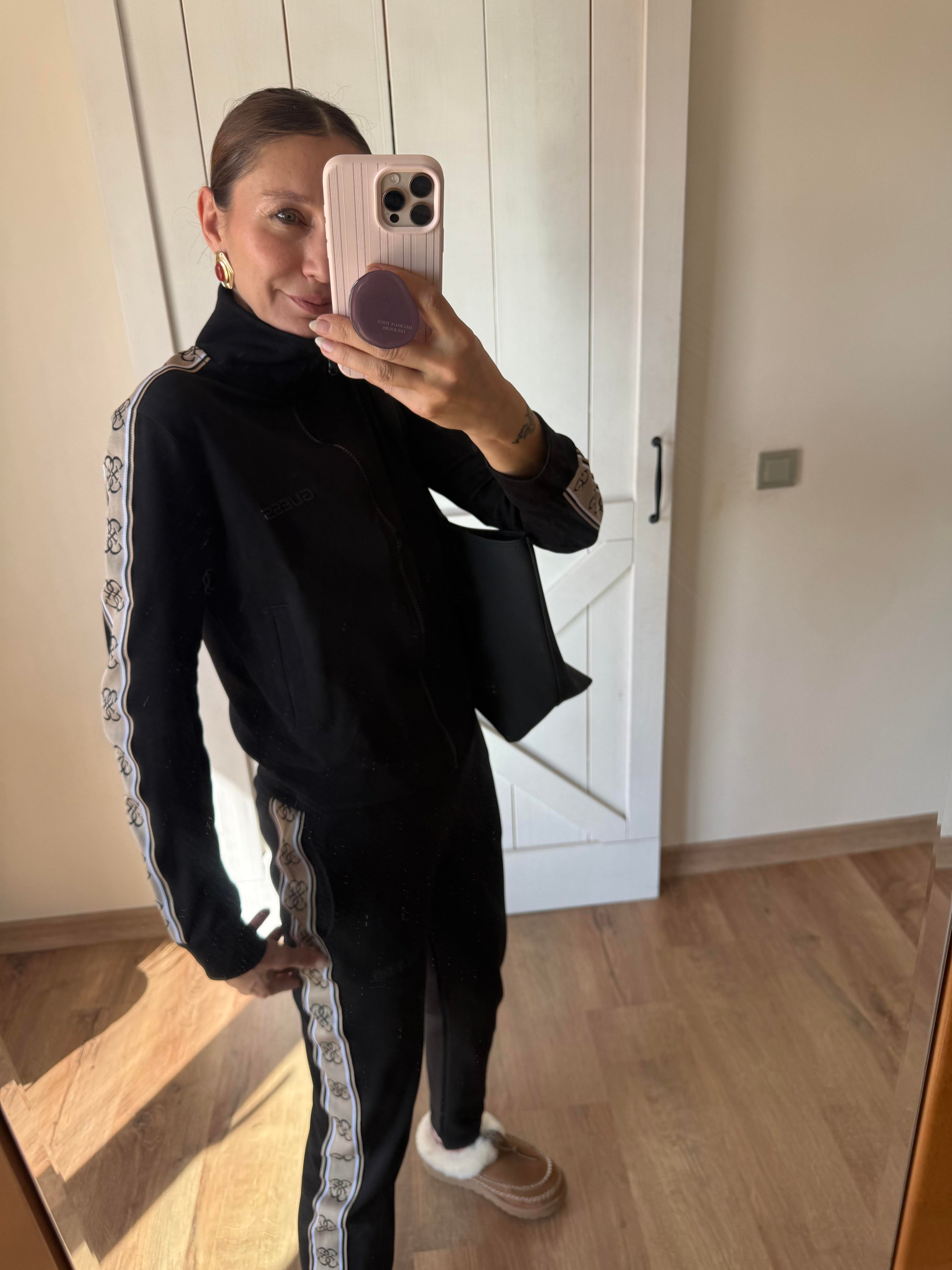 Premium Şeritli Fermuarlı Sweat Pantolon Takım