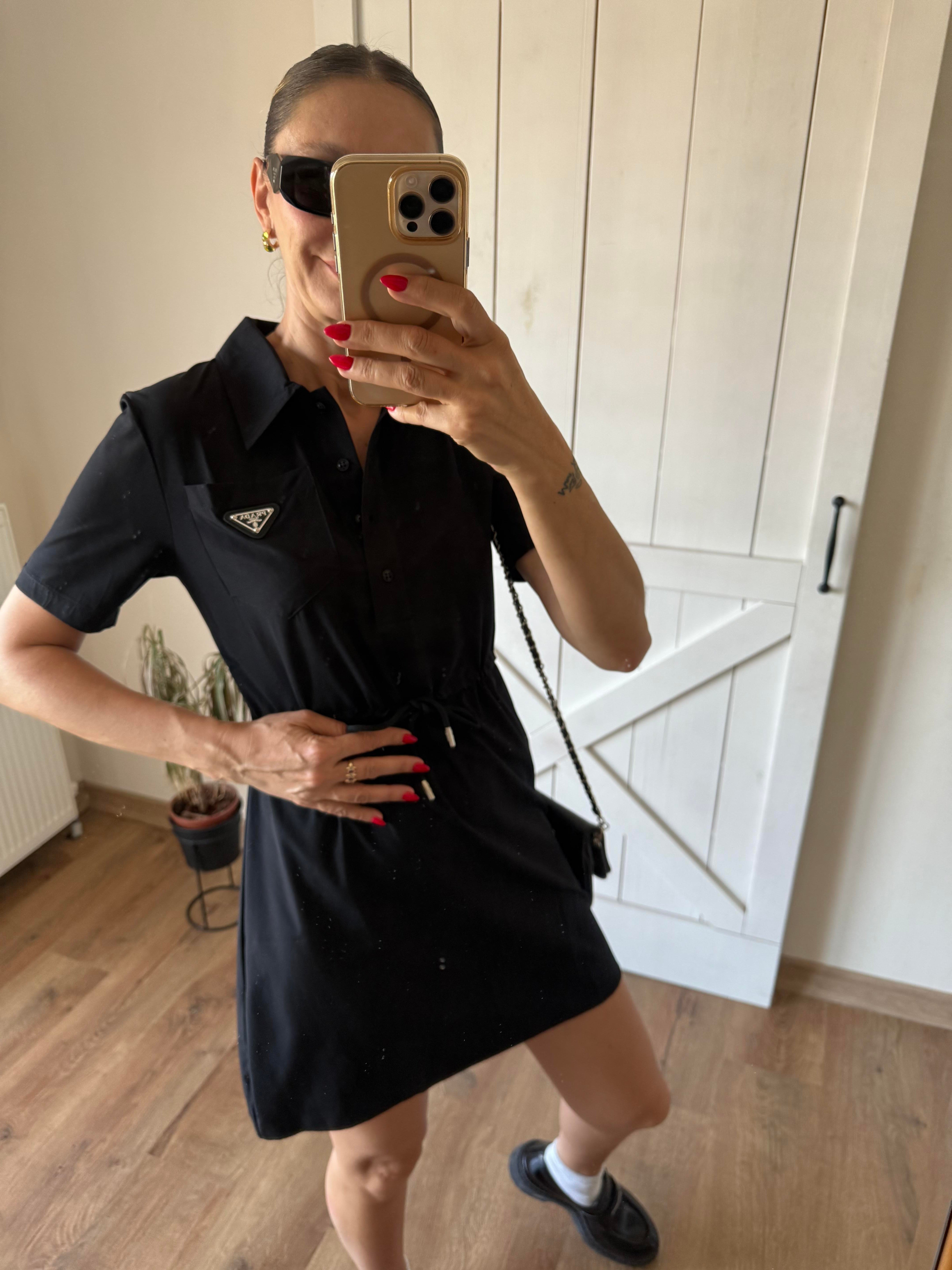 Premium Siyah Bel Büzgü Elbise