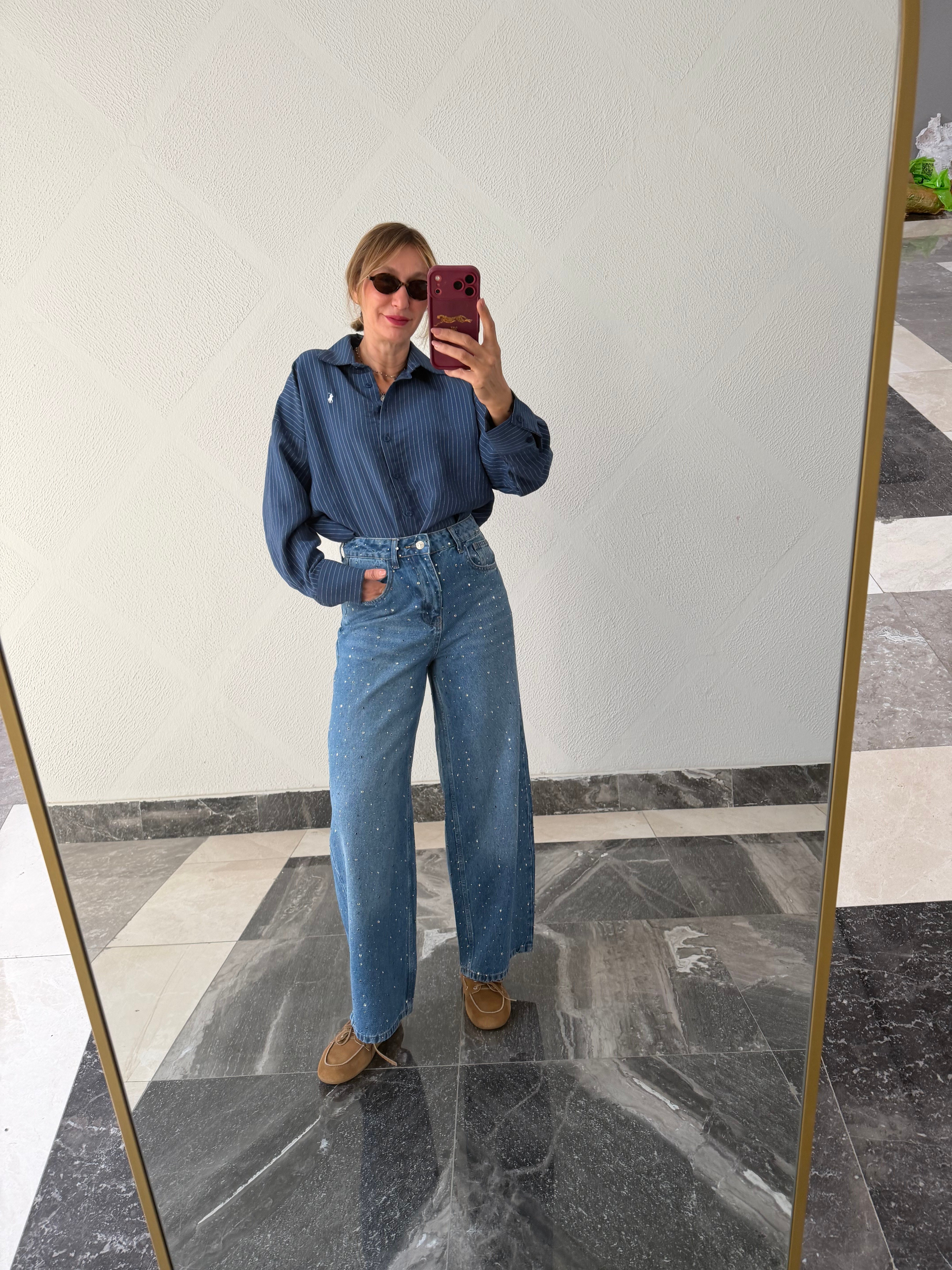 Premium Taşlı Yumuşak Denim