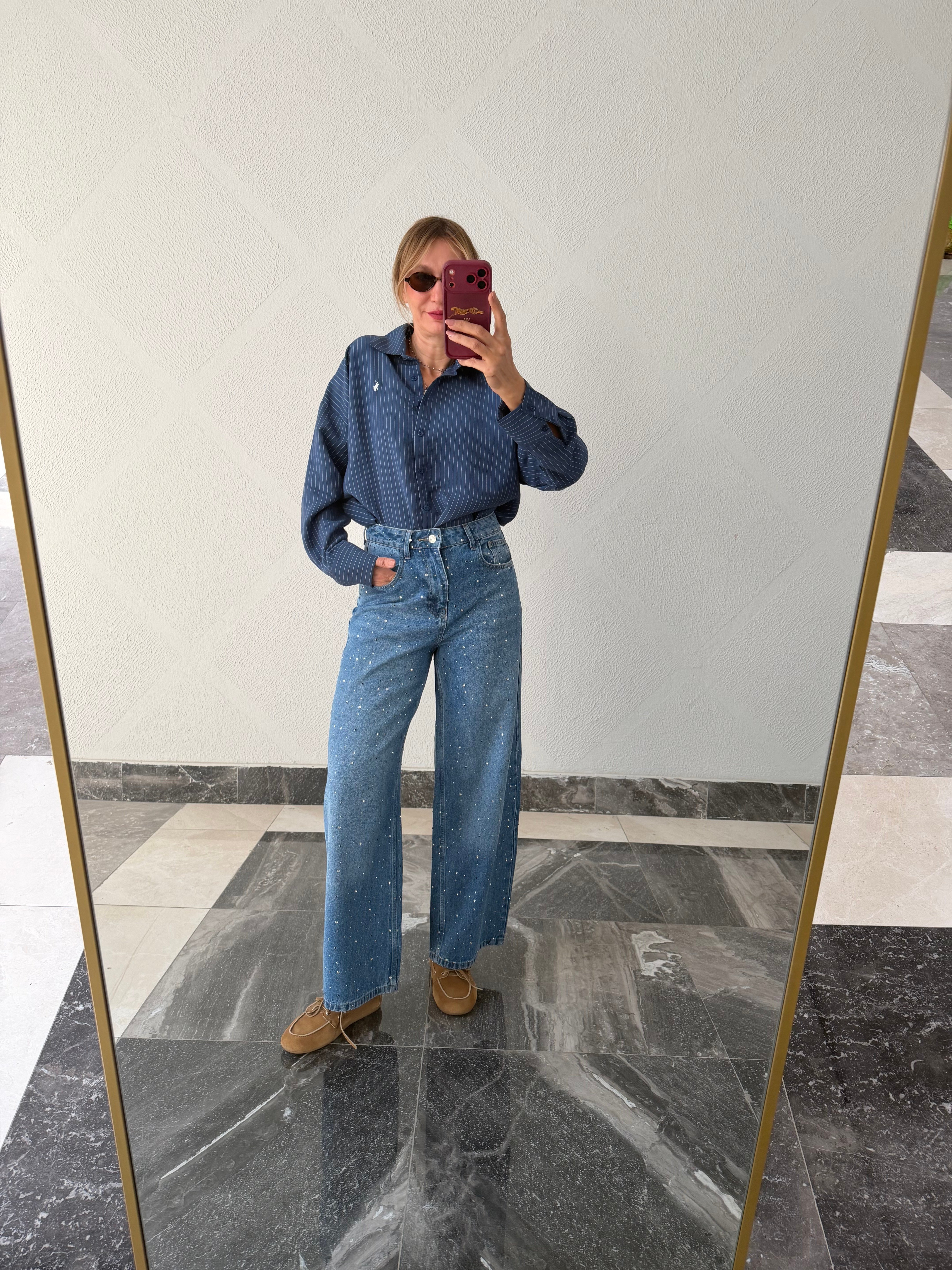 Premium Taşlı Yumuşak Denim