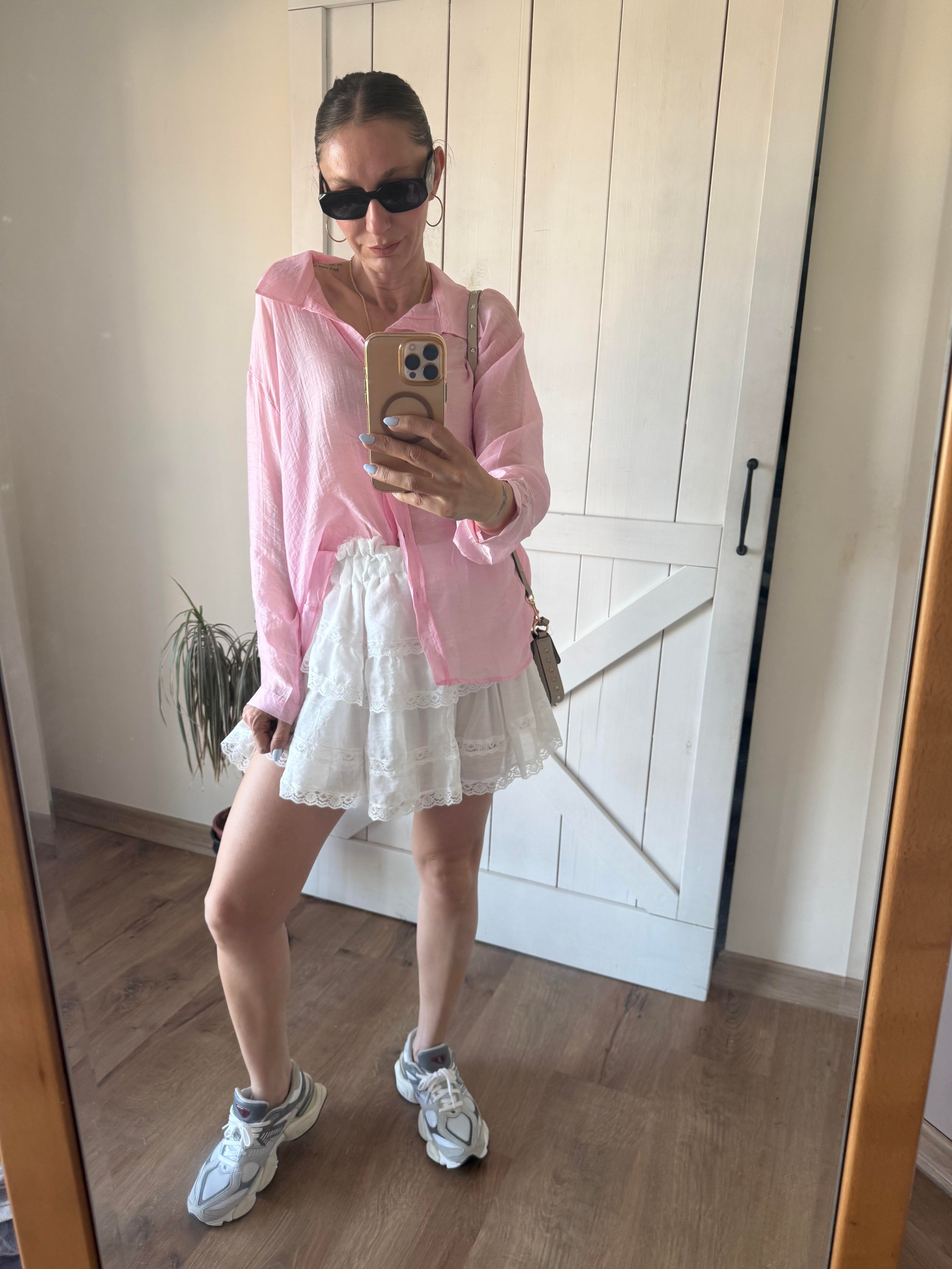 Premium Tensel Pembe Gömlek