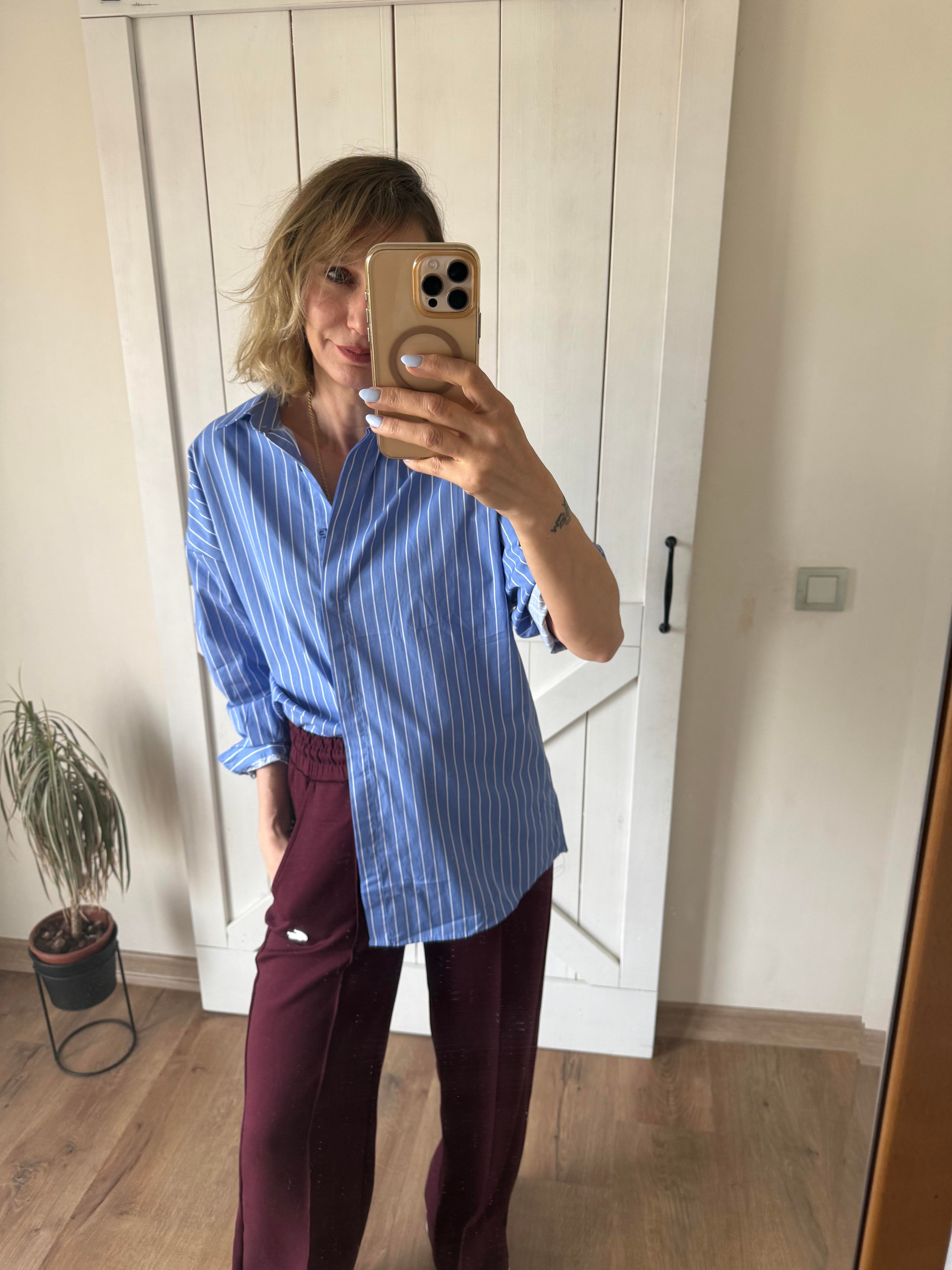 Rahat Kesim Mavi Poplin Gömlek