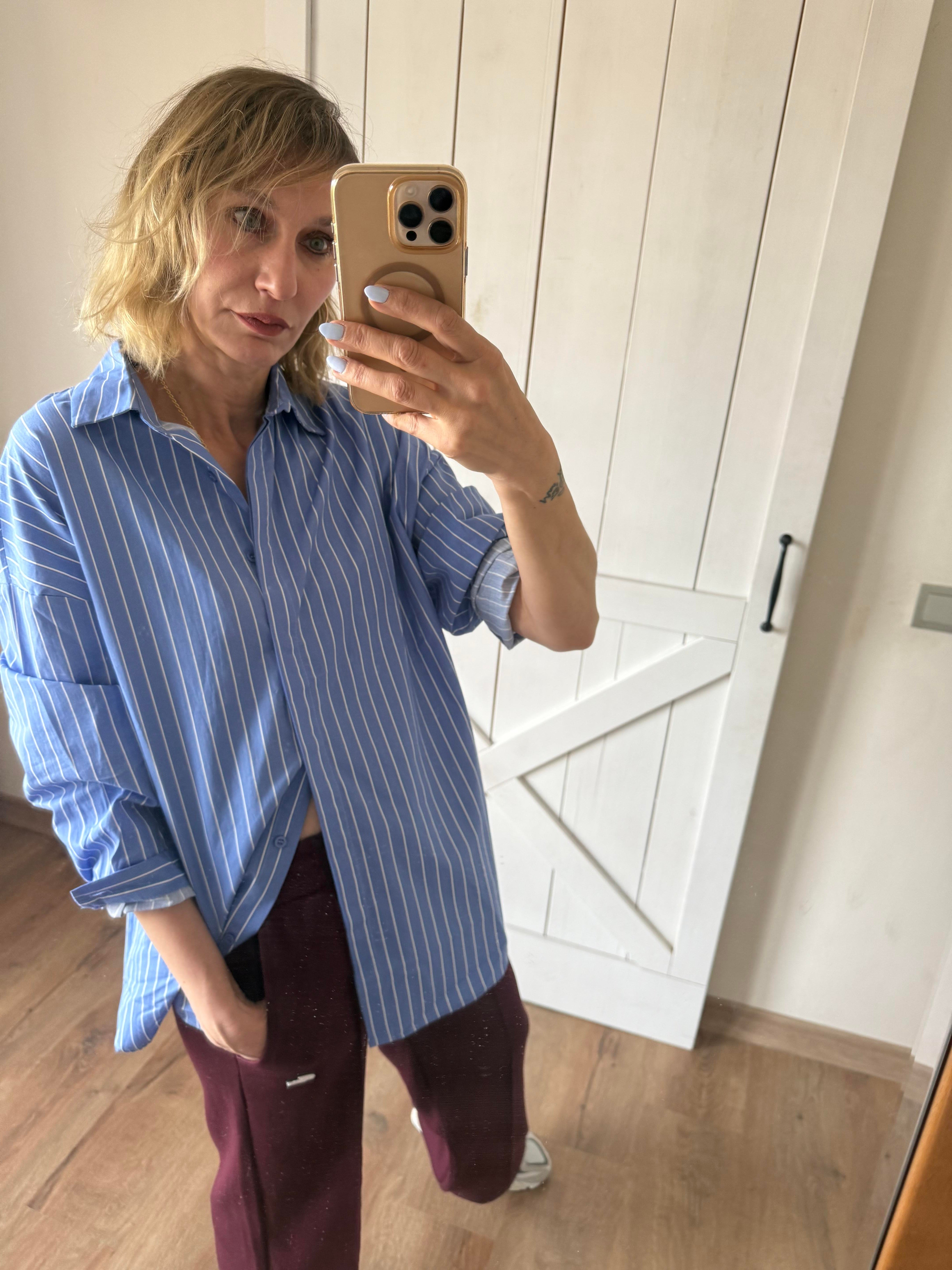 Rahat Kesim Mavi Poplin Gömlek