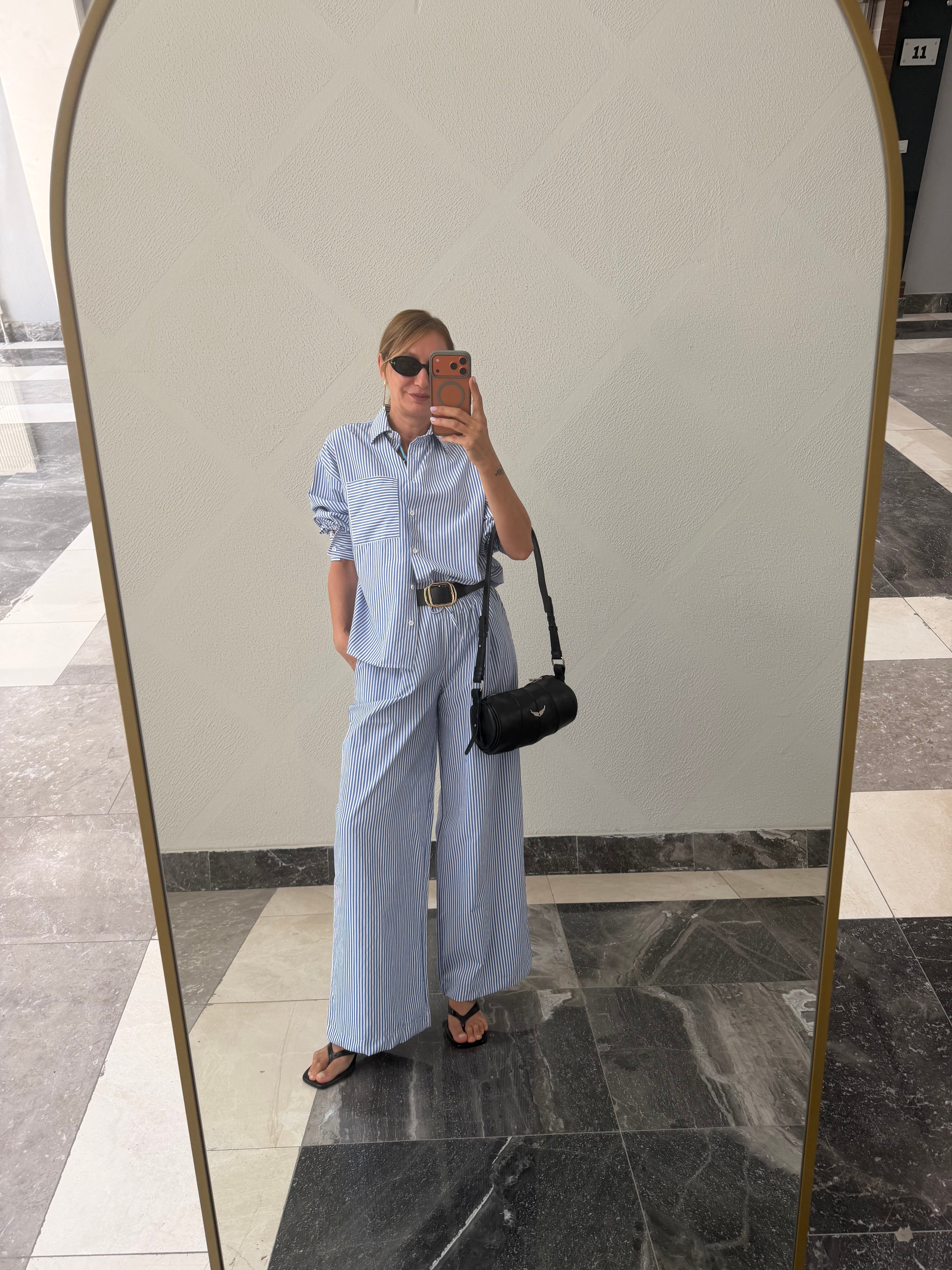 Rosalie Mavi Çizgili Takım