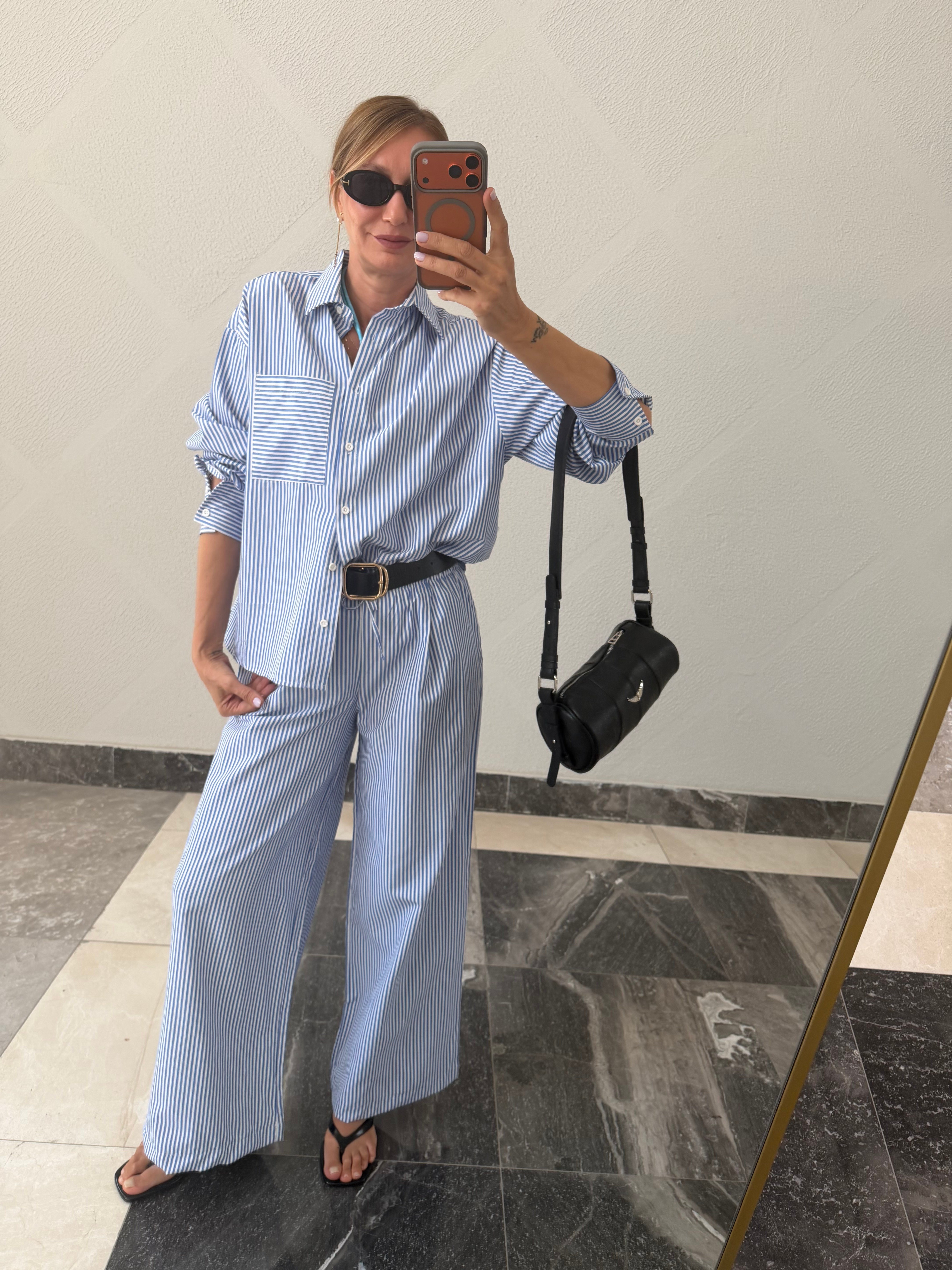 Rosalie Mavi Çizgili Takım