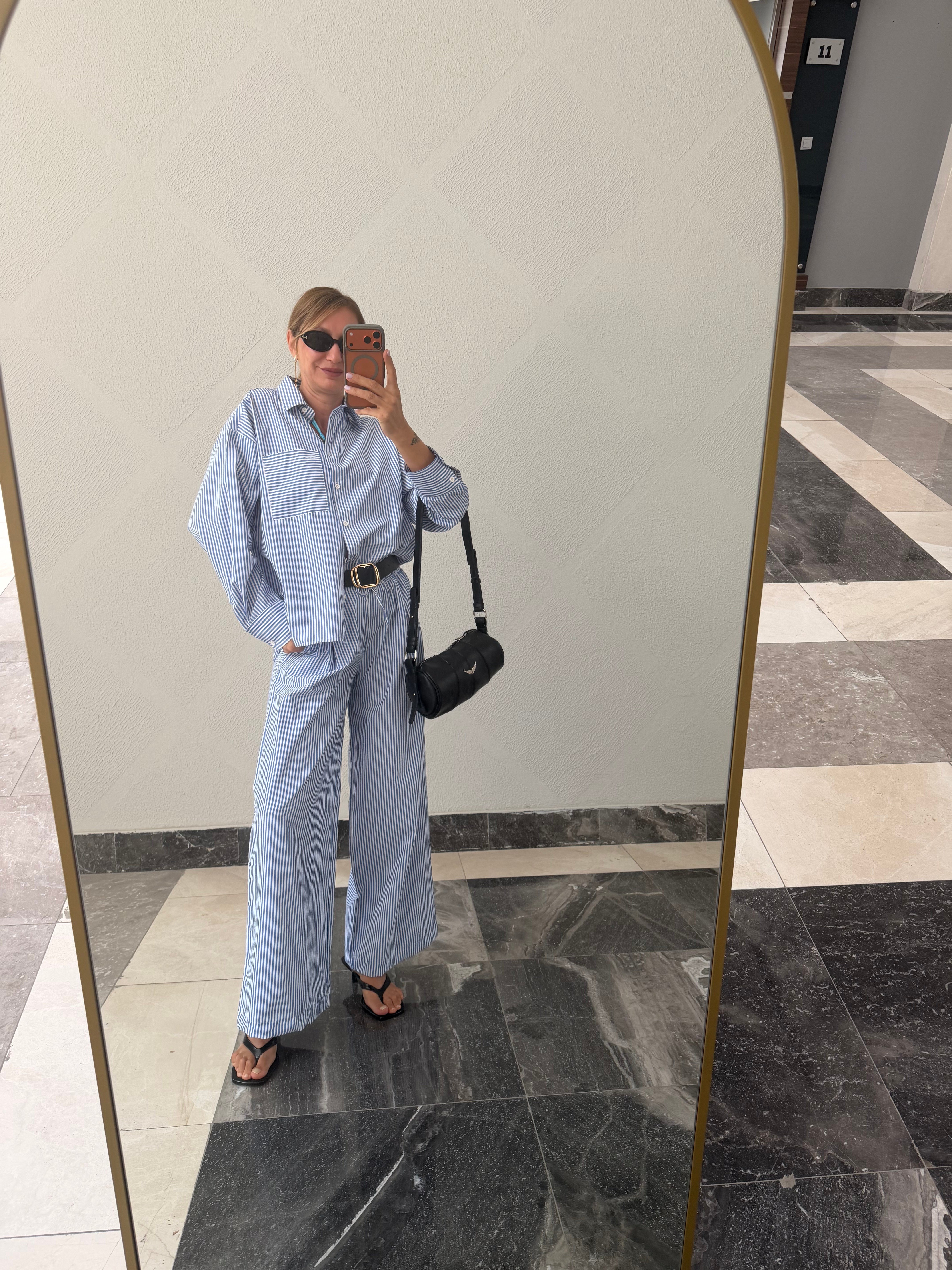 Rosalie Mavi Çizgili Takım