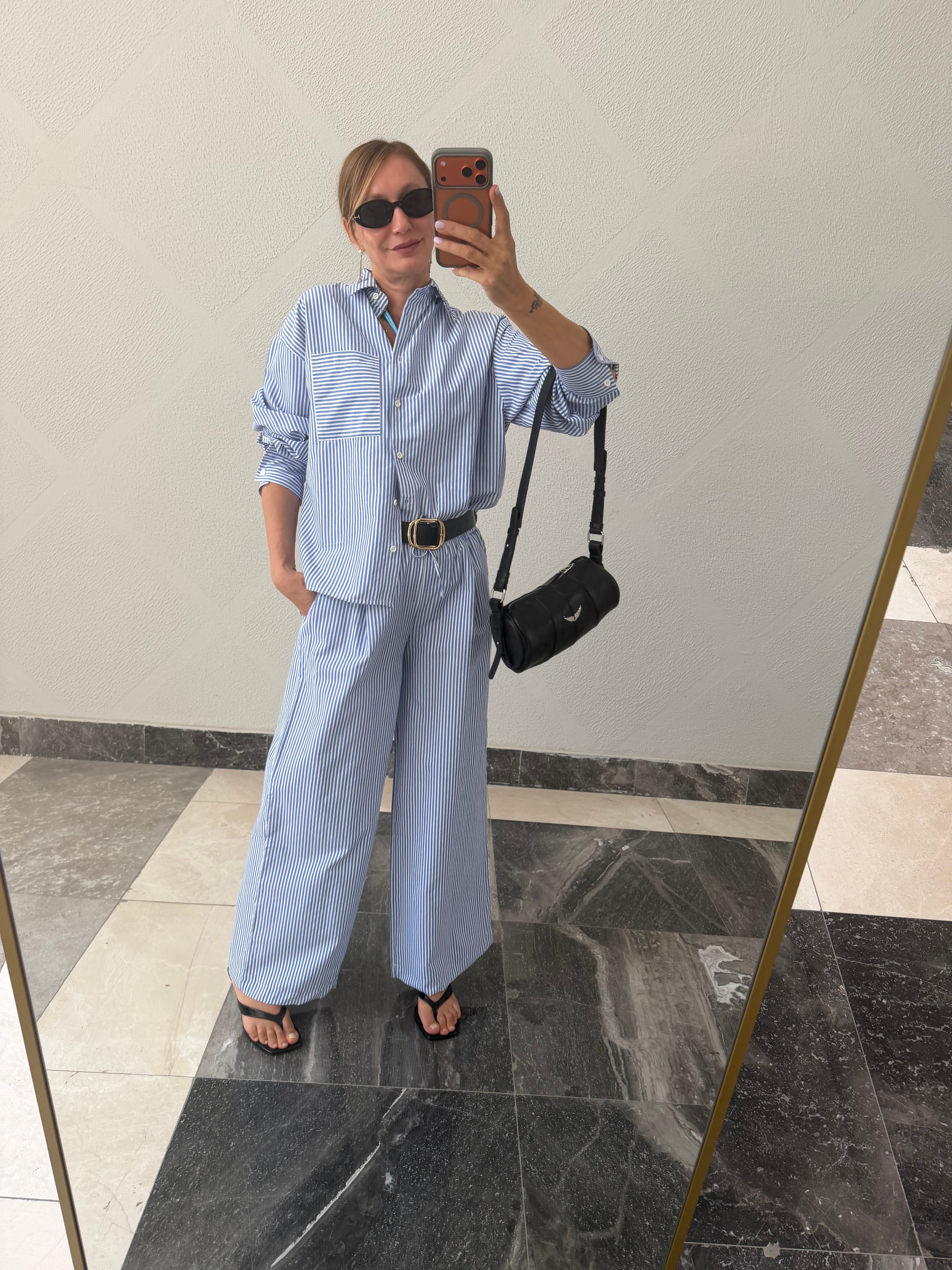 Rosalie Mavi Çizgili Takım